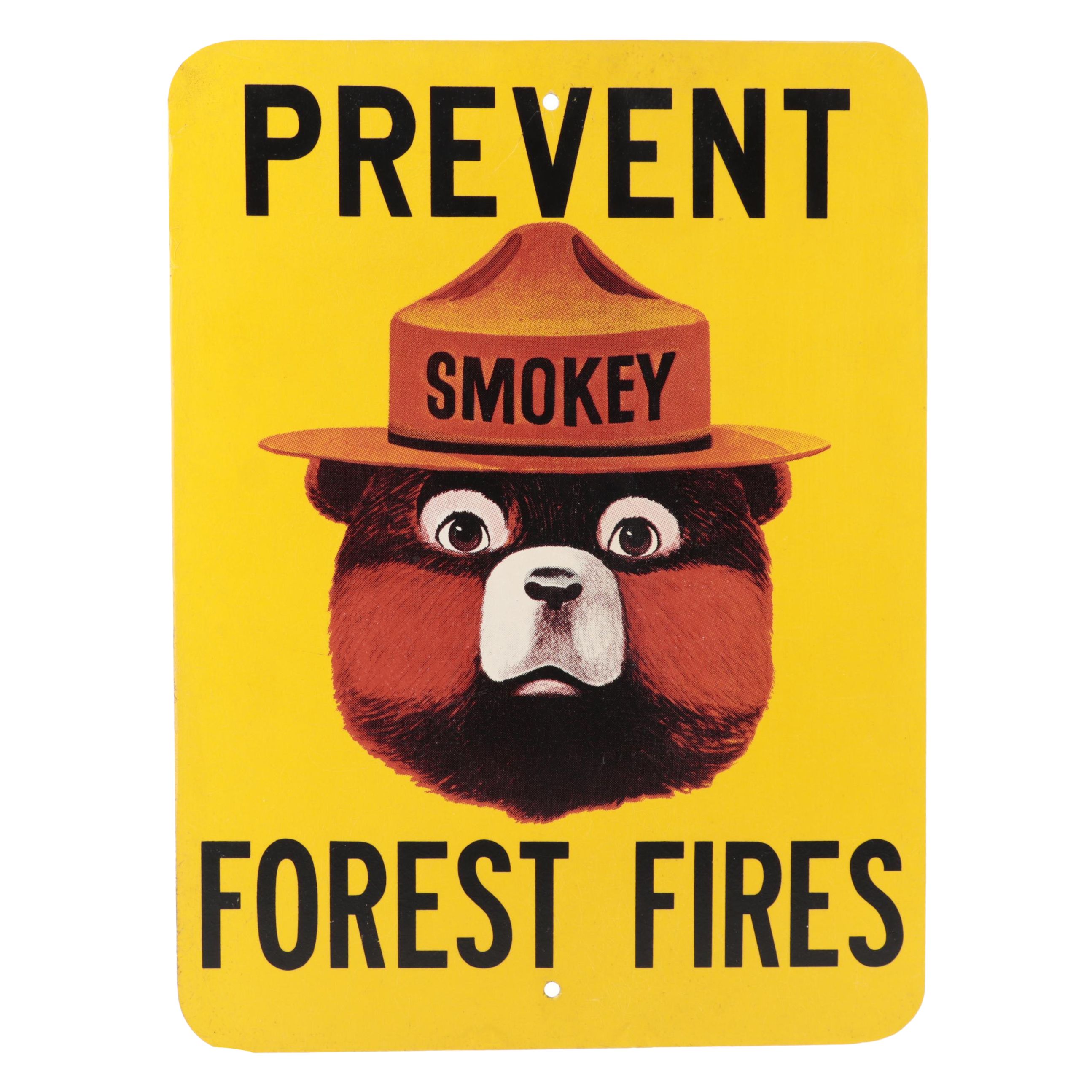 Smokey The Bear "Prevent Forest Fires" Fiberglass Sign