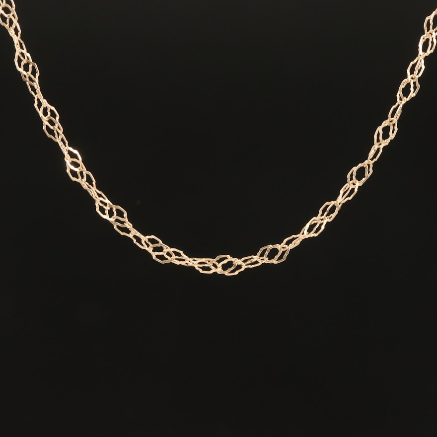 Italian 14K Singapore Chain Necklace