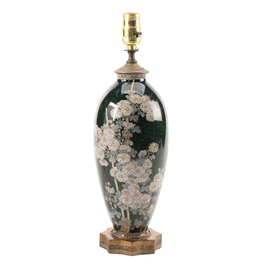 Japanese Cloisonné Table Lamp, Mid to Late 20th Century