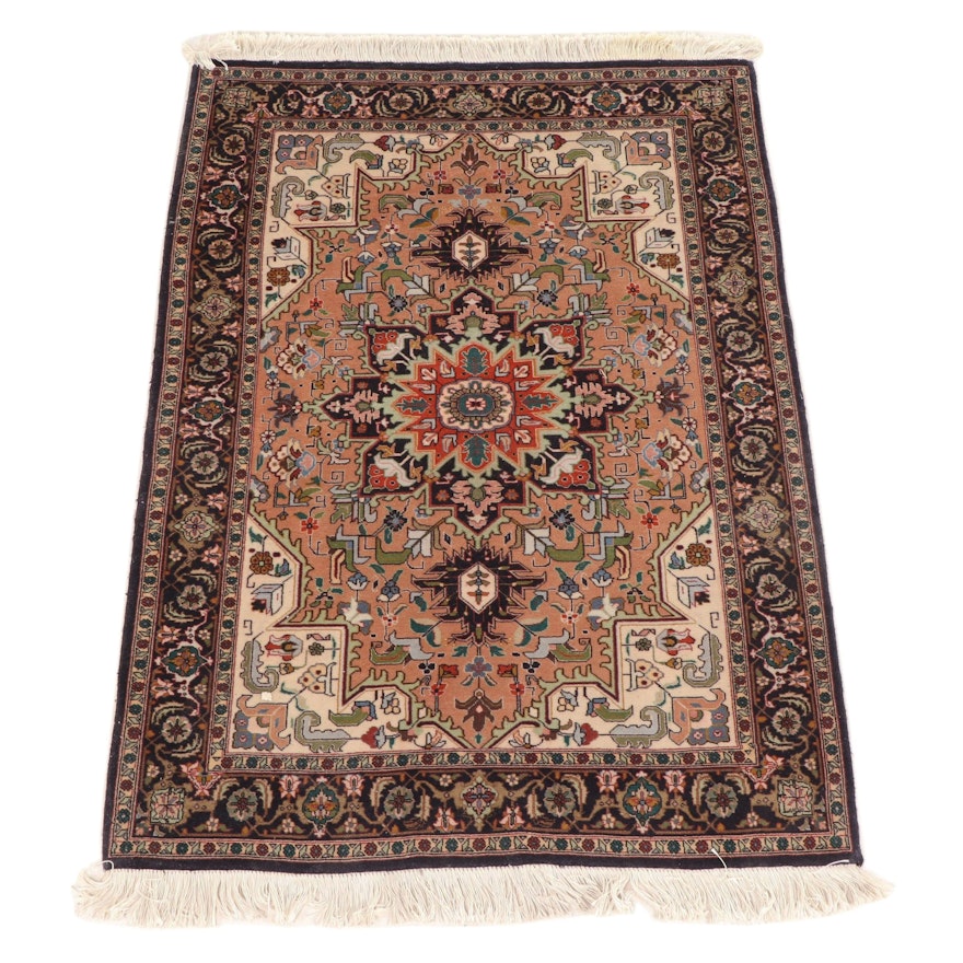 3'3 x 5'1 Hand-Knotted Indo-Persian Heriz Area Rug