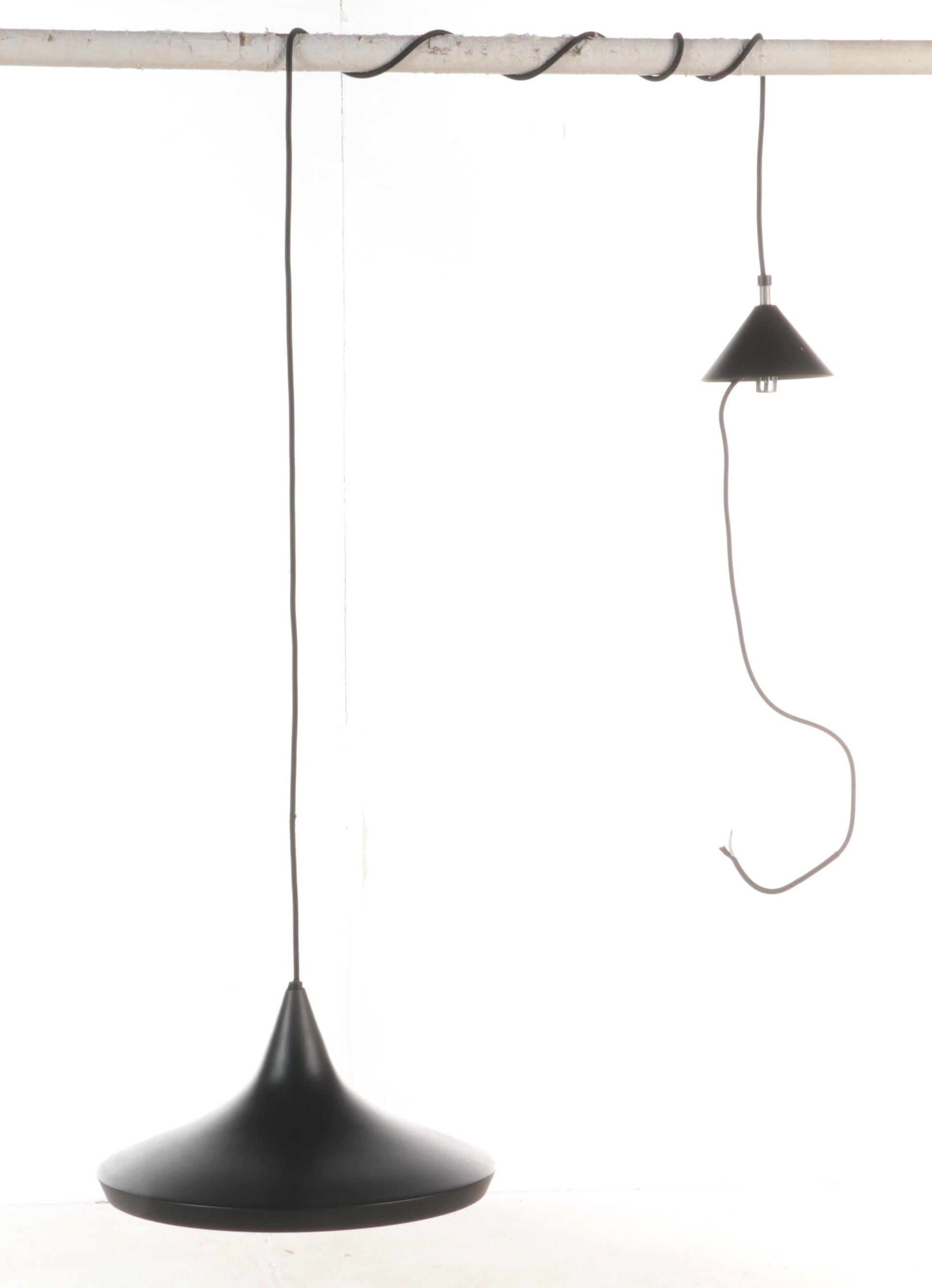 Tom Dixon "Beat Wide" Black and Brass Pendant Light