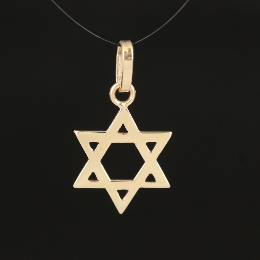 Italian 14K Star of David Pendant