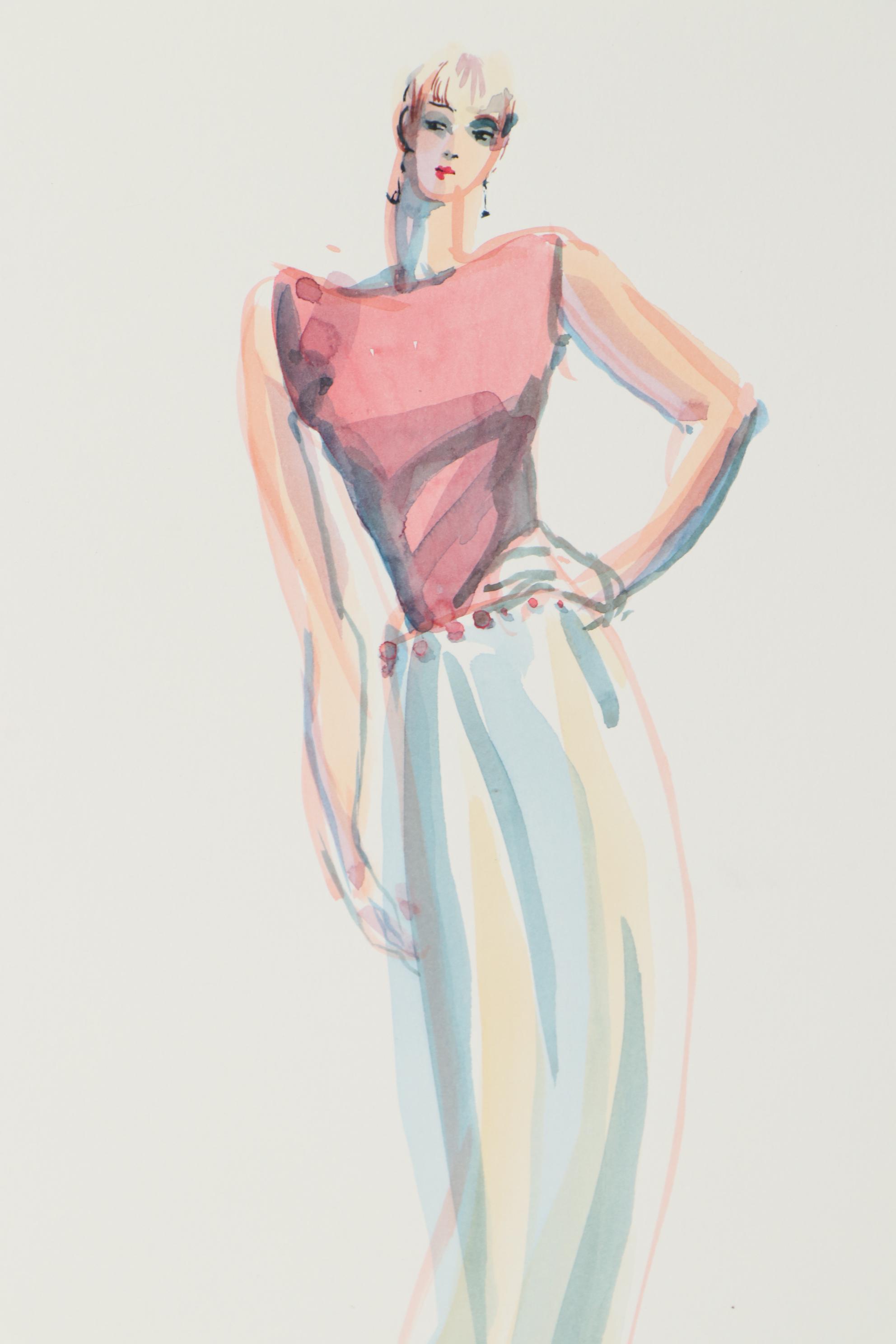 Margaret Voelker-Ferrier Watercolor Fashion Illustrations