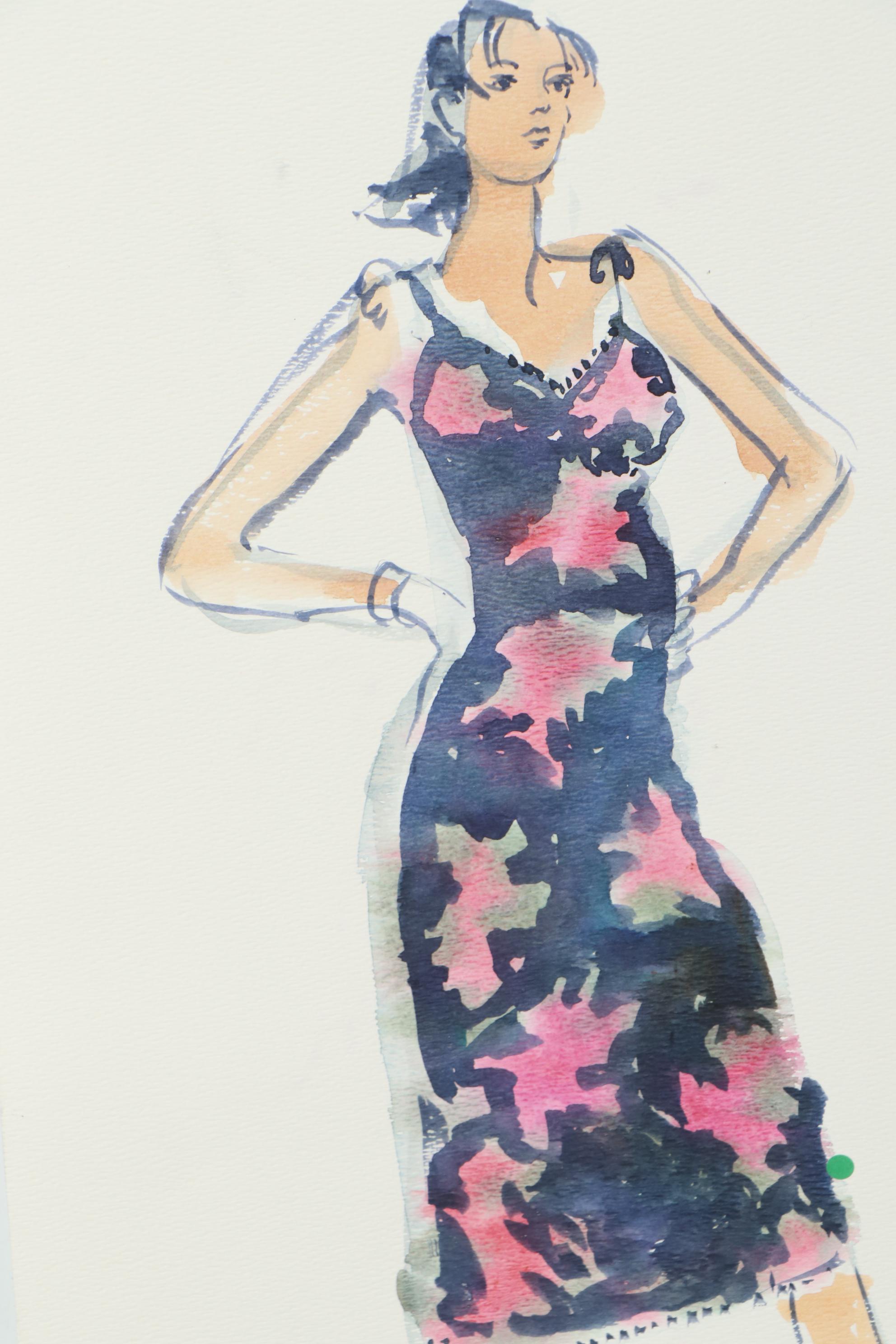 Margaret Voelker-Ferrier Watercolor Fashion Illustrations