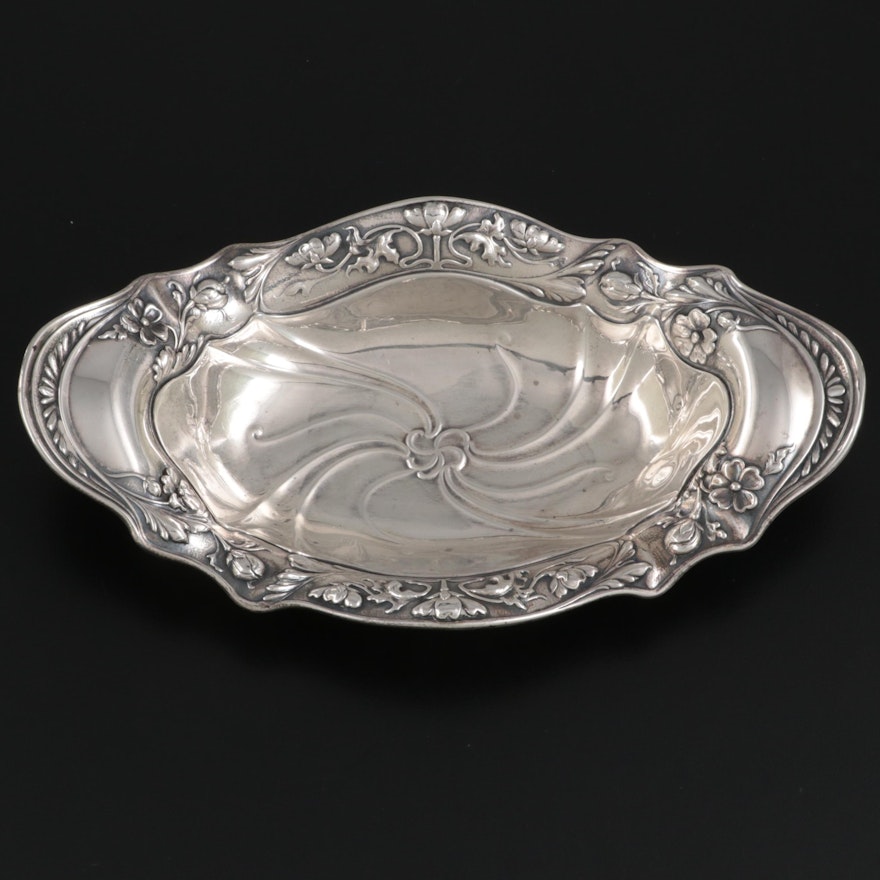 Gorham Art Nouveau Style Sterling Silver Bonbon Bowl, Early to Mid 20th Century