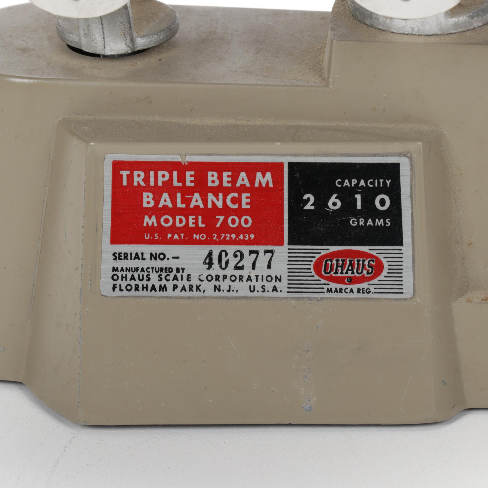 Ohaus Triple Beam Balance Scale with Ace Glass Vapor Duct Tube