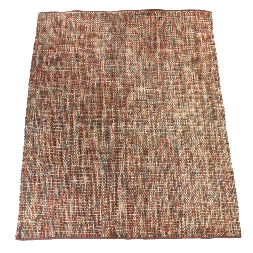 7'10 x 9'11 Handwoven Textures Collection Indian "Cherry" Area Rug