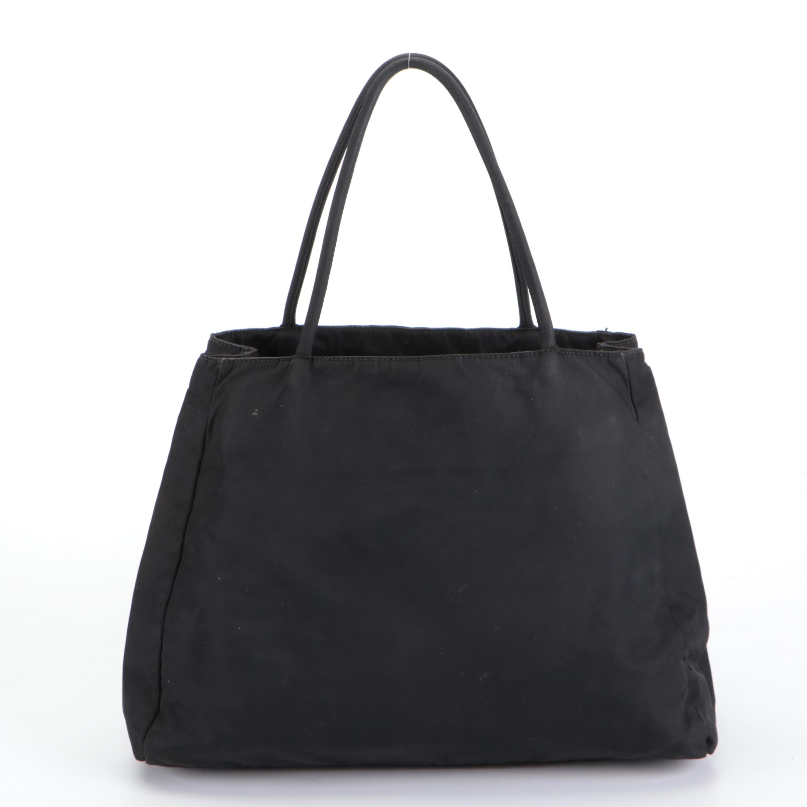 Prada Black Tessuto Nylon Top Handle Bag