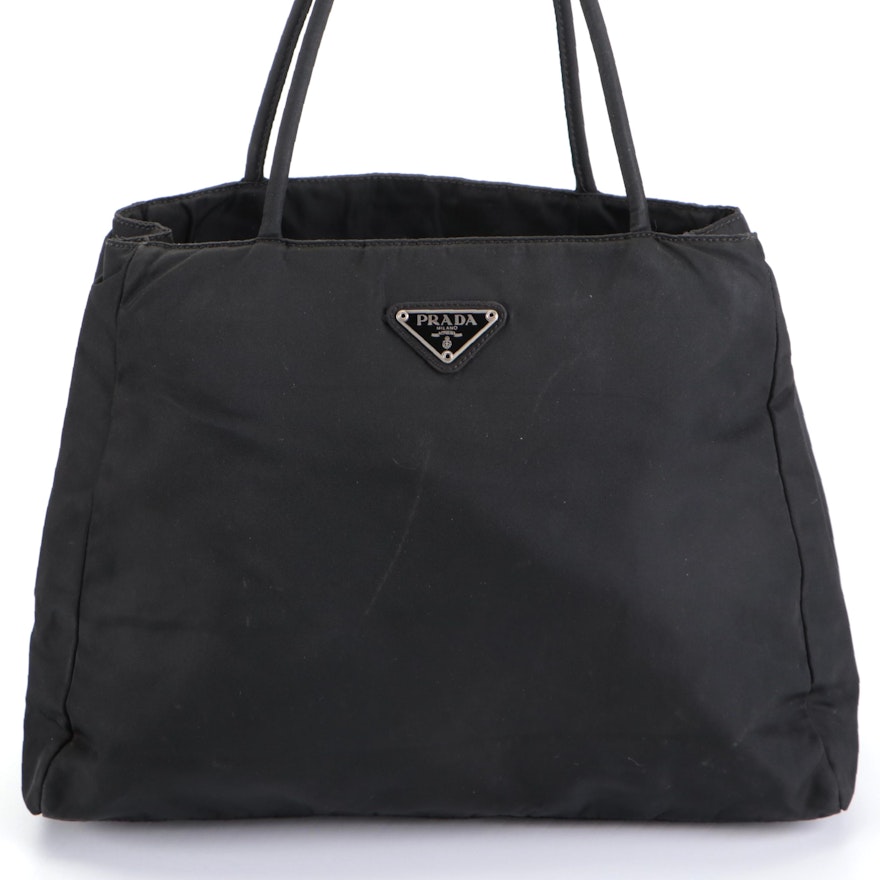 Prada Black Tessuto Nylon Top Handle Bag