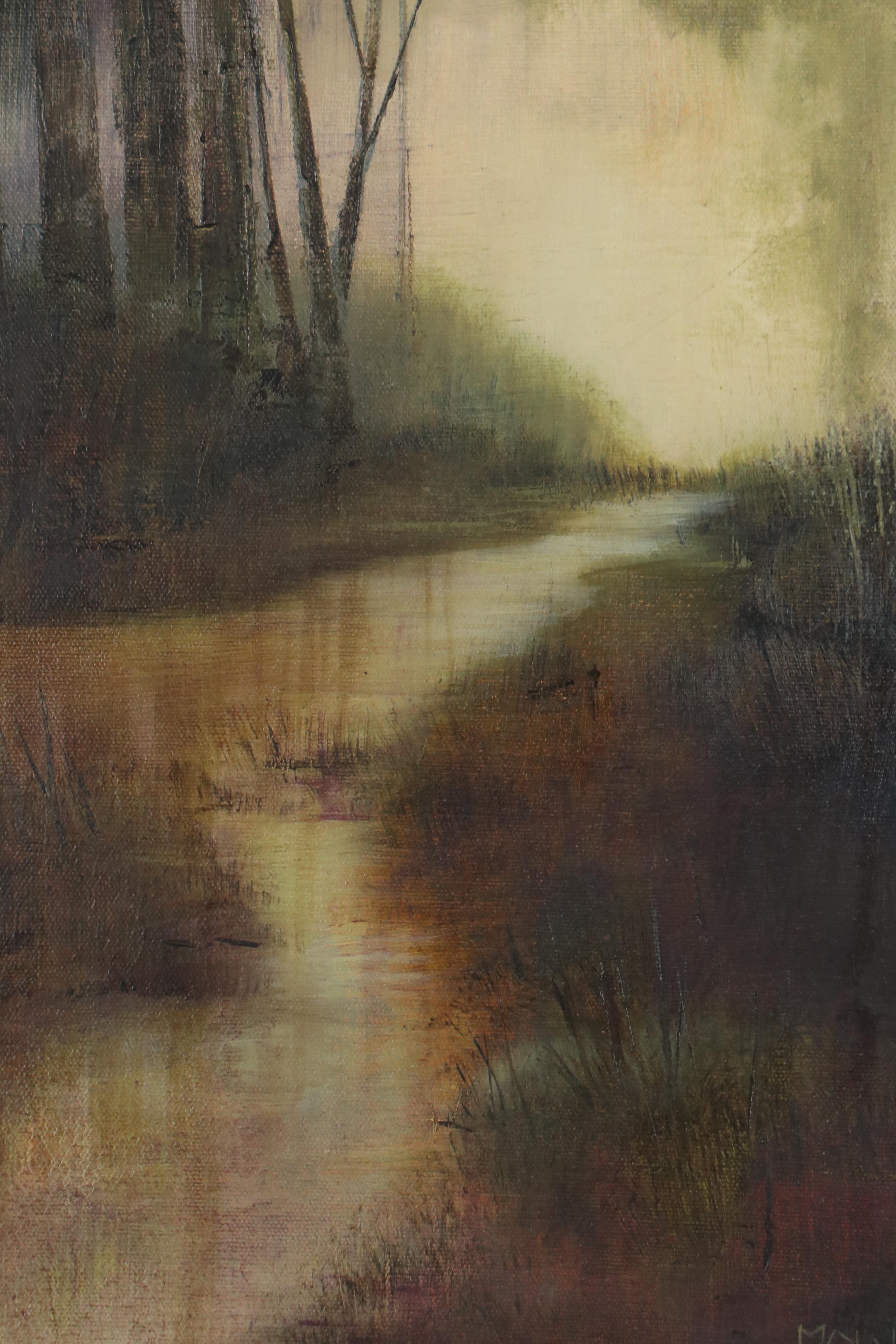 Molyneux Oil Painting of Forest Stream, 21st Century
