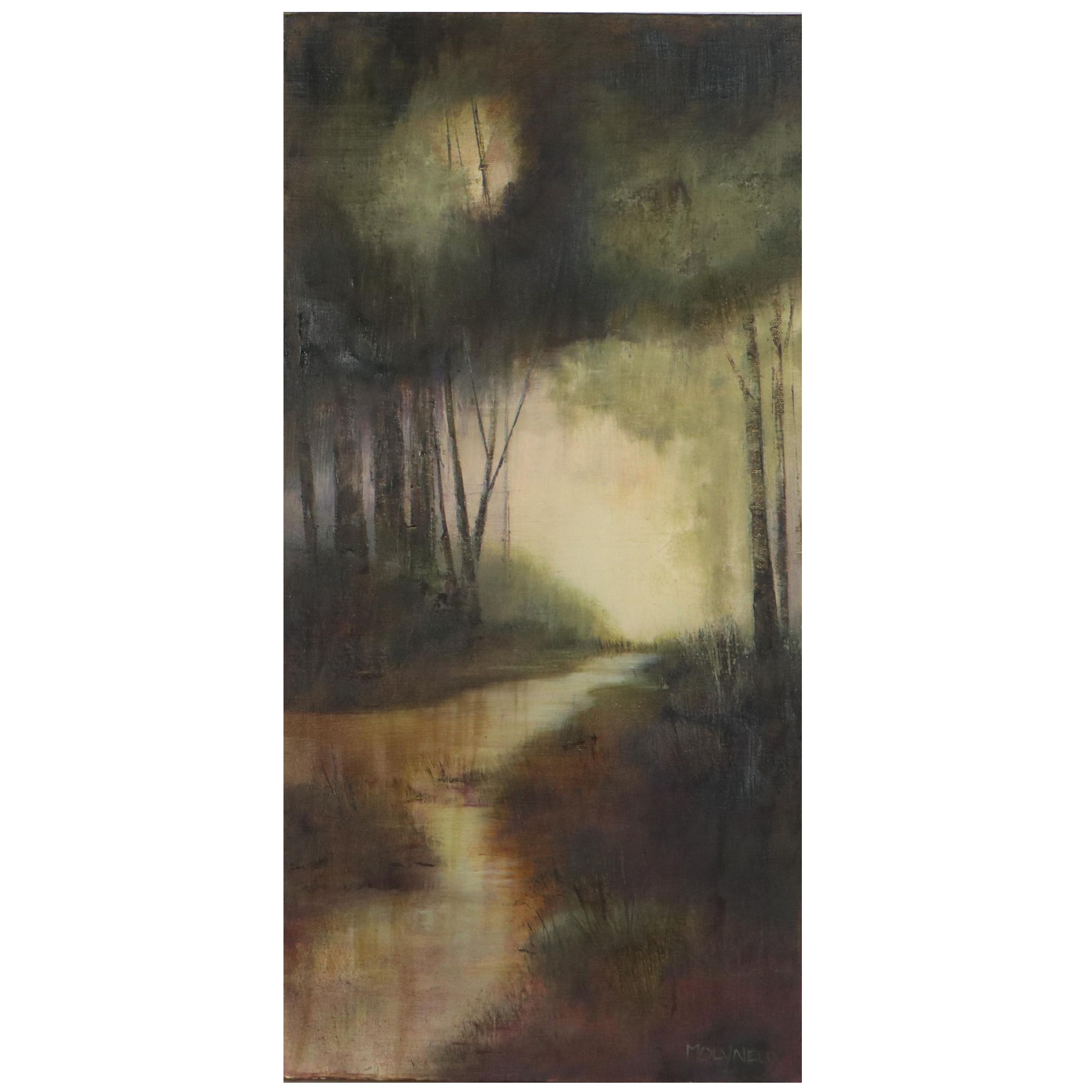 Molyneux Oil Painting of Forest Stream, 21st Century