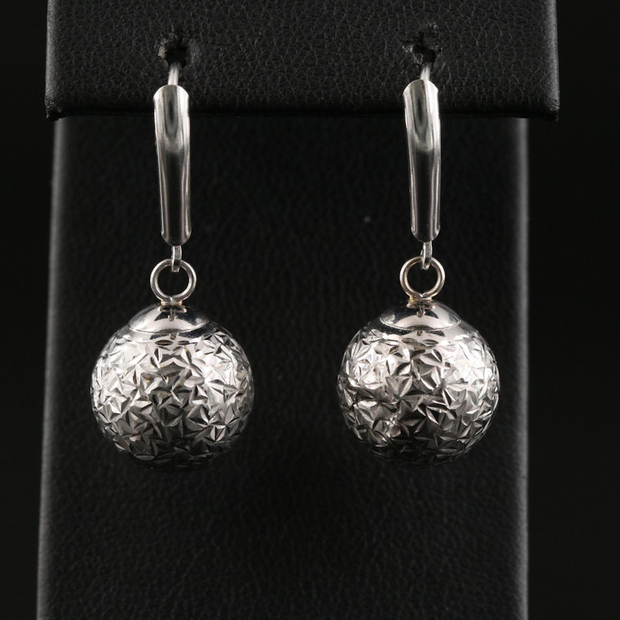 14K Textured Ball Earrings