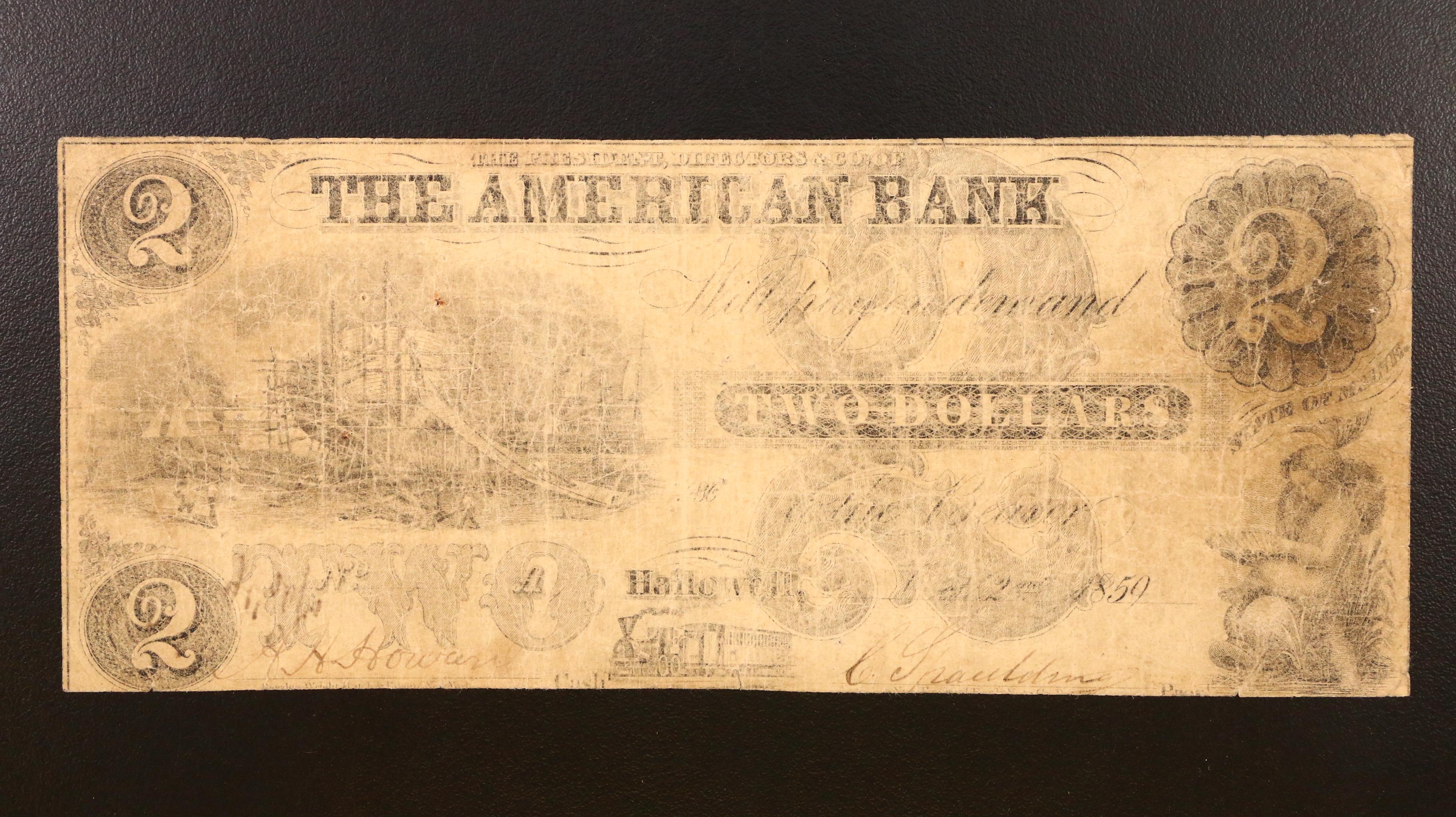 Six Obsolete Currency Notes from the 1800's
