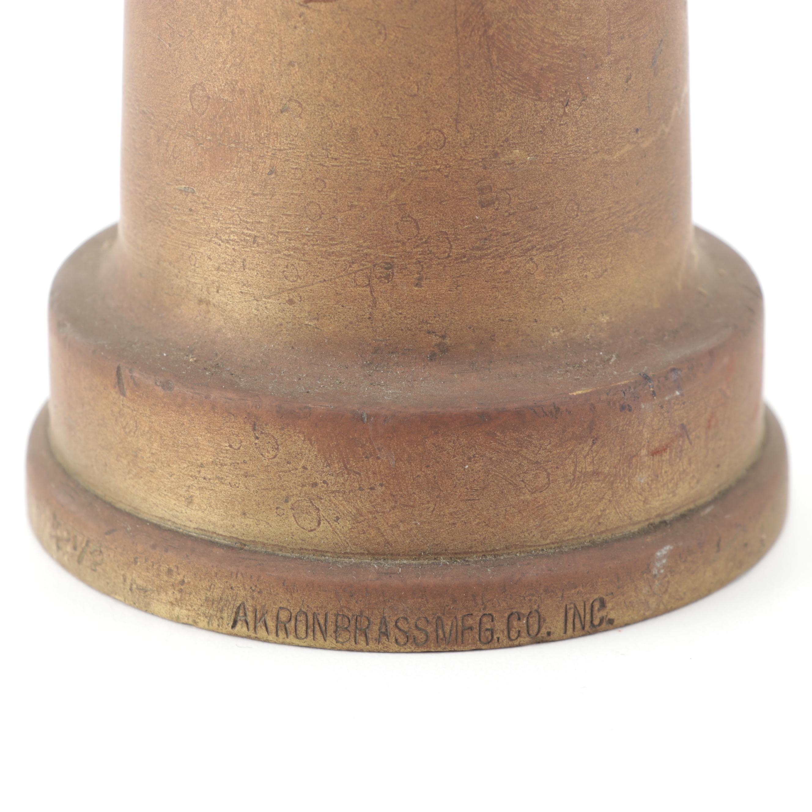 Akron Brass Mfg. Co., Inc. Brass Smooth Bore Fire Hose Nozzle