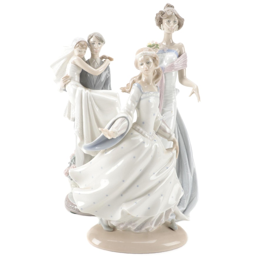 Lladró Porcelain Figurines Including "Cinderella" and "Summer Infatuation"