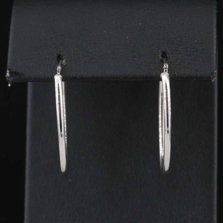 14K Elongated Hoop Earrings