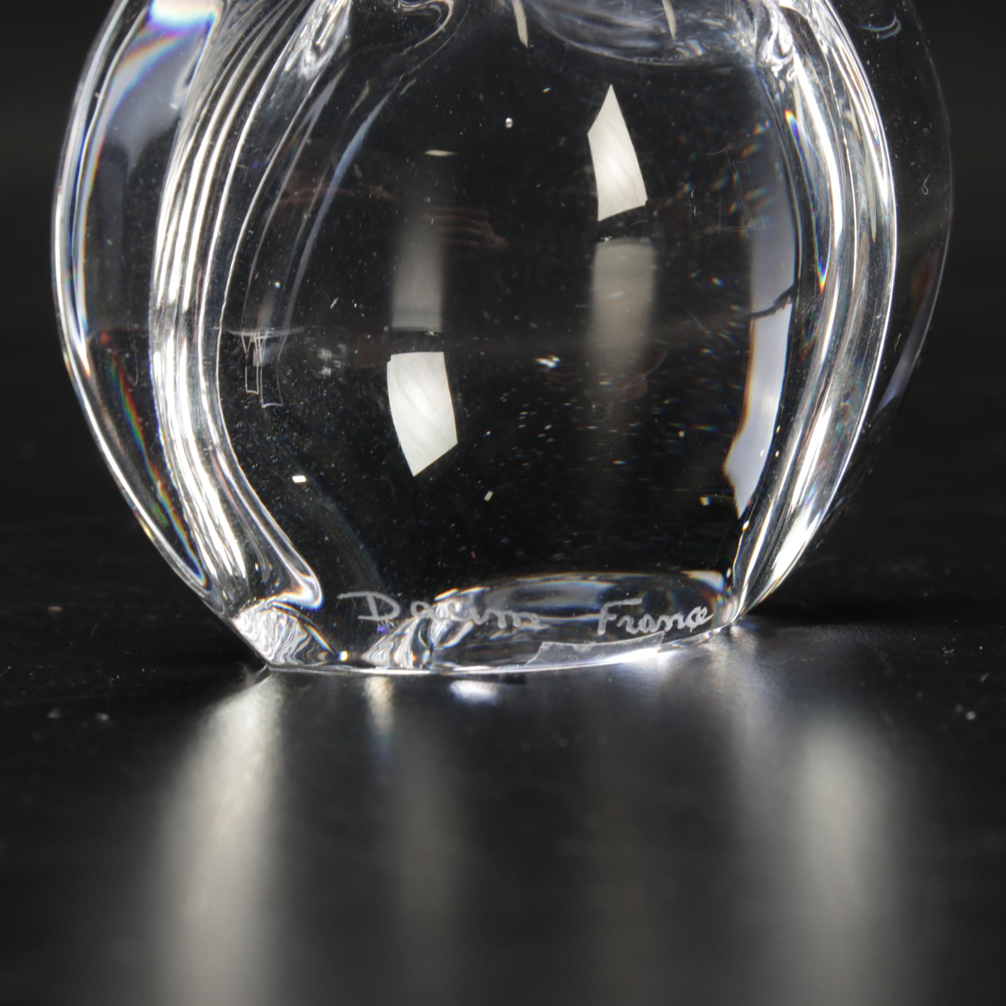 Daum Crystal Owl Figurines Including "Minos," Mid to Late 20th Century