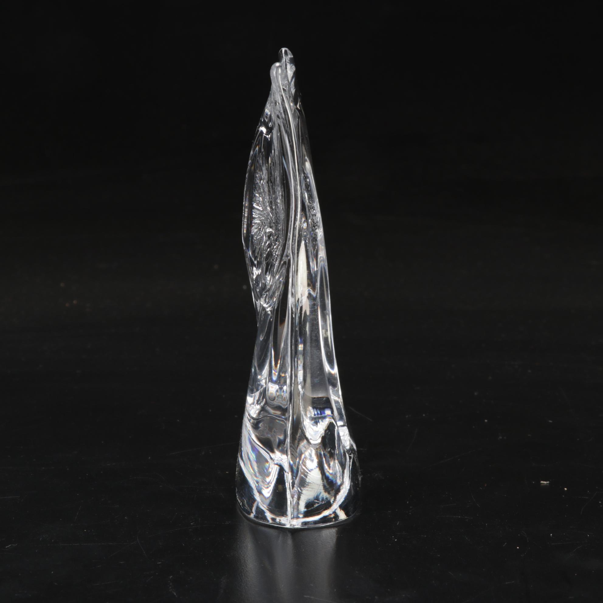 Daum Crystal Owl Figurines Including "Minos," Mid to Late 20th Century