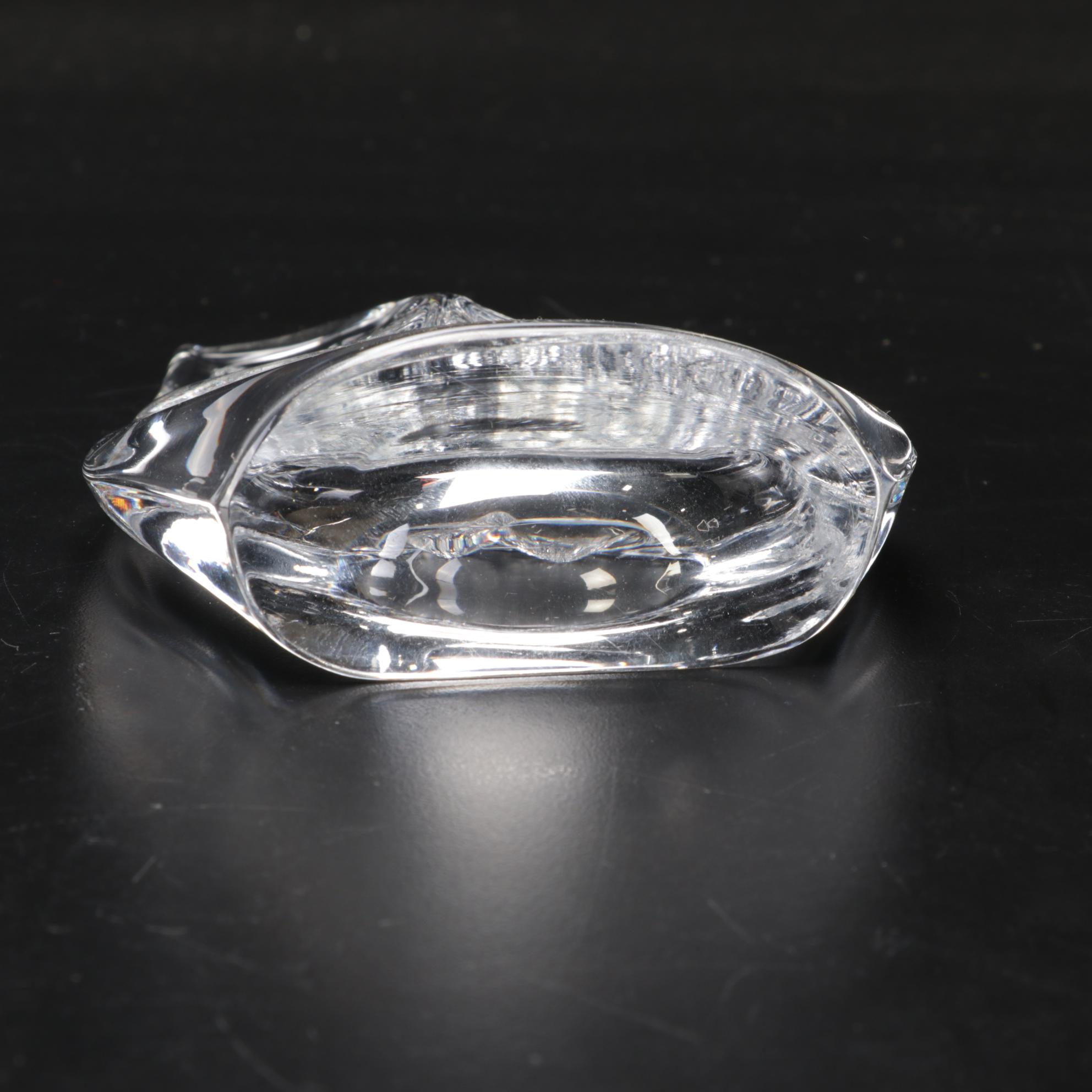 Daum Crystal Owl Figurines Including "Minos," Mid to Late 20th Century