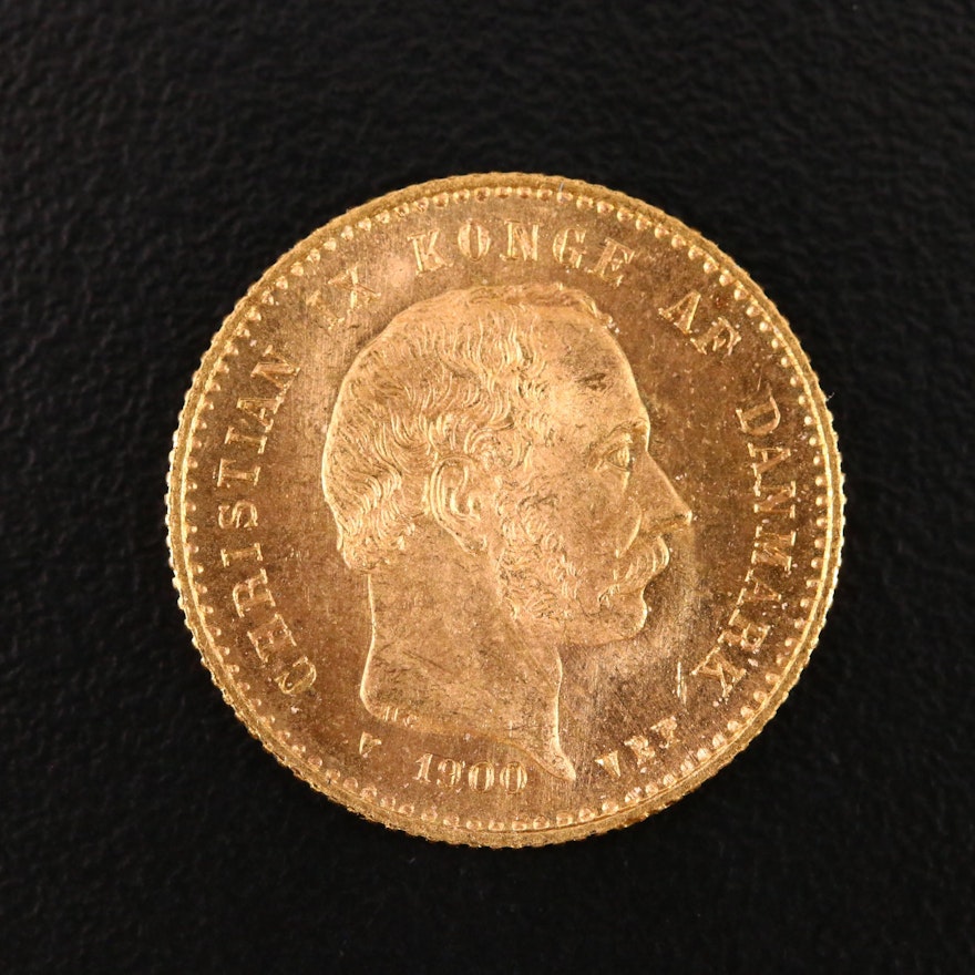1900 Denmark Ten Kroner Gold Coin