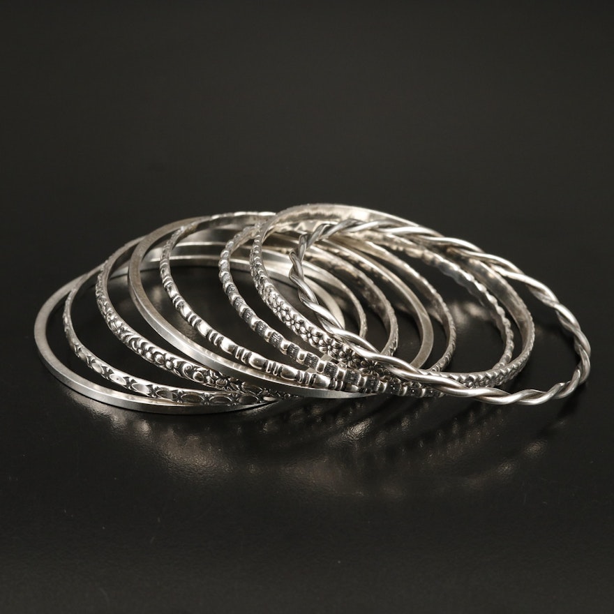 Sterling Stacking Bangles Featuring Allan Adler