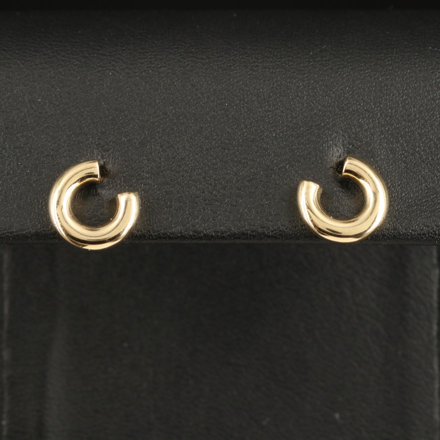 14K Horseshoe Stud Earrings