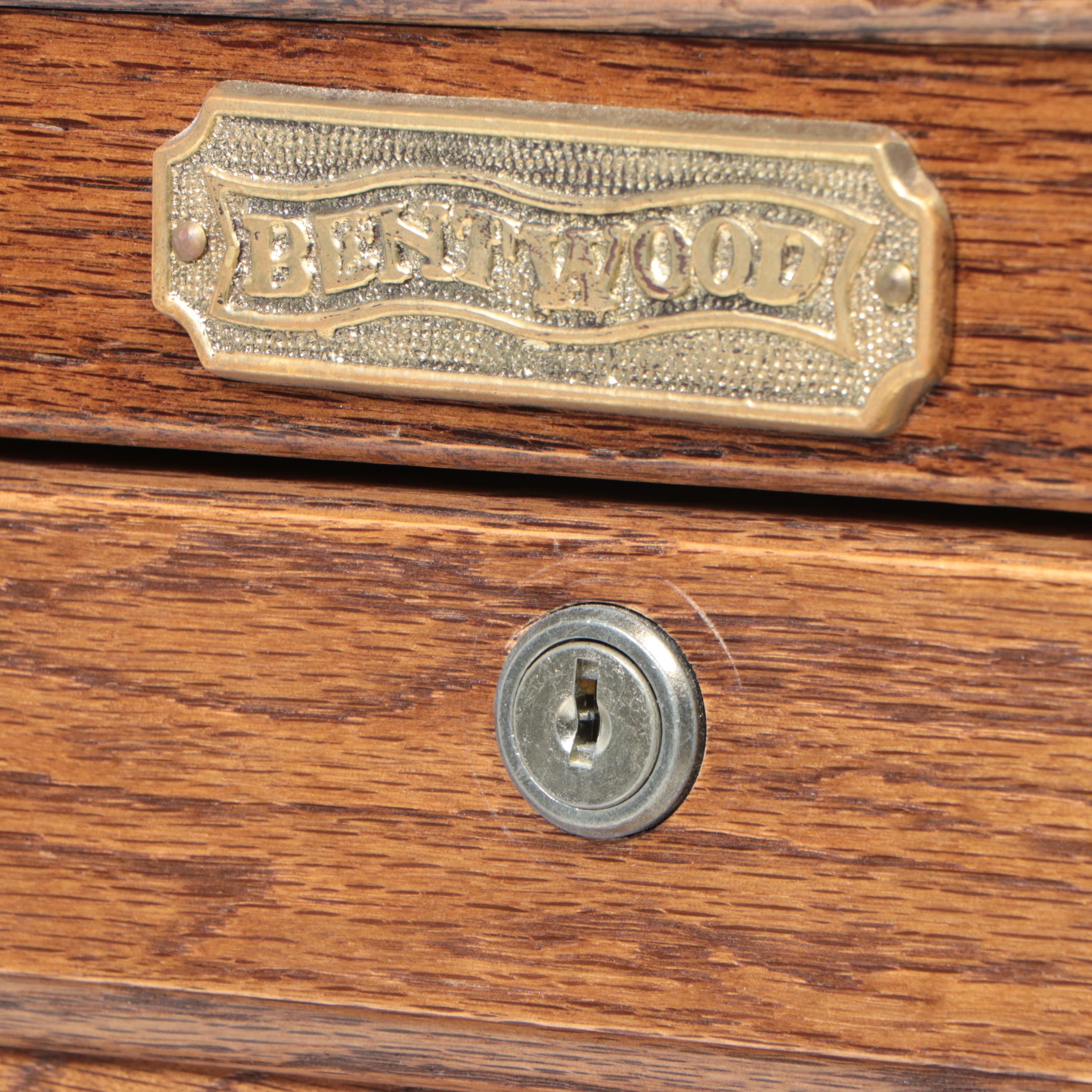 Bentwood Oak Four-Drawer File Cabinet, Late 20th Century