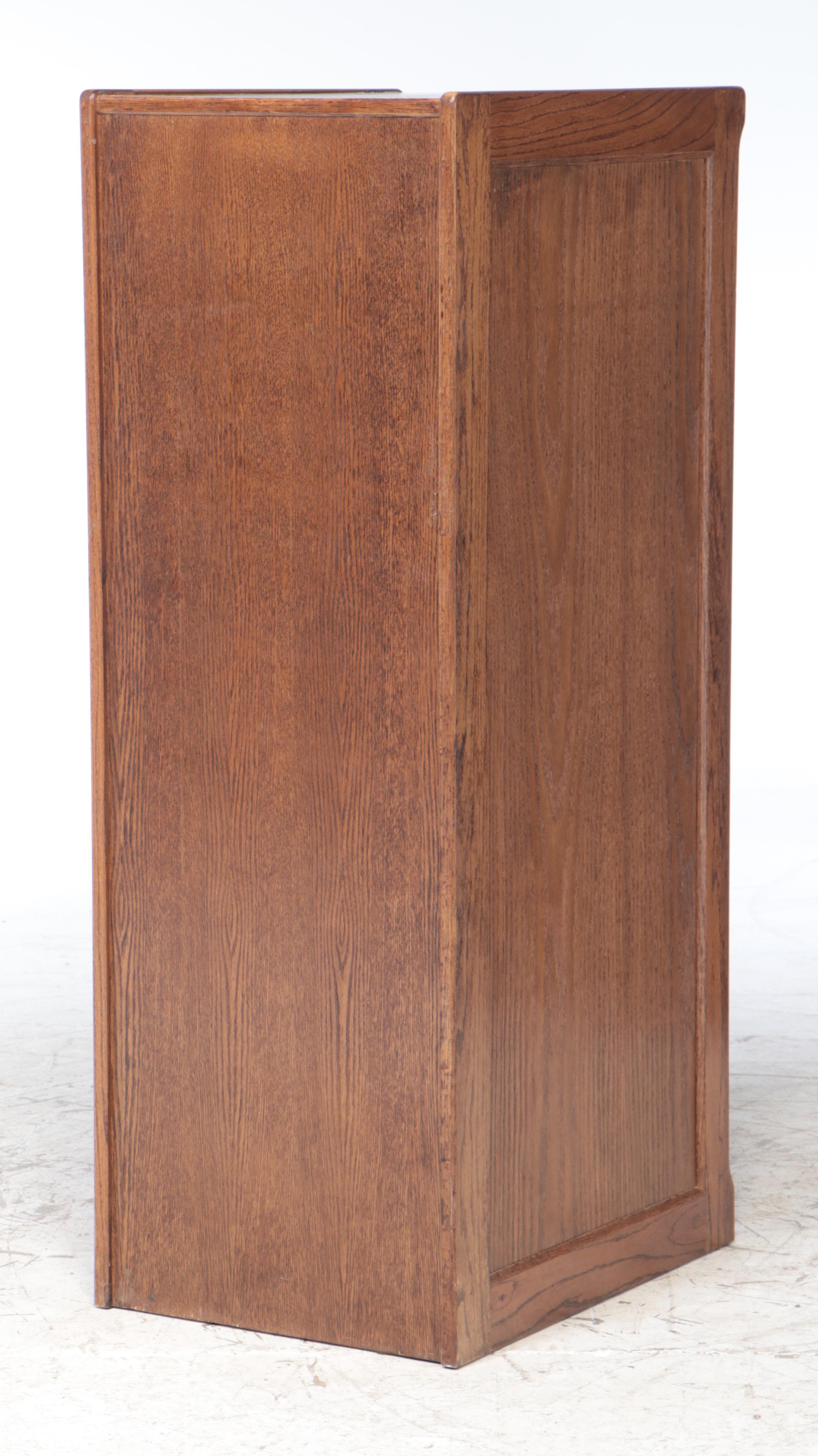 Bentwood Oak Four-Drawer File Cabinet, Late 20th Century