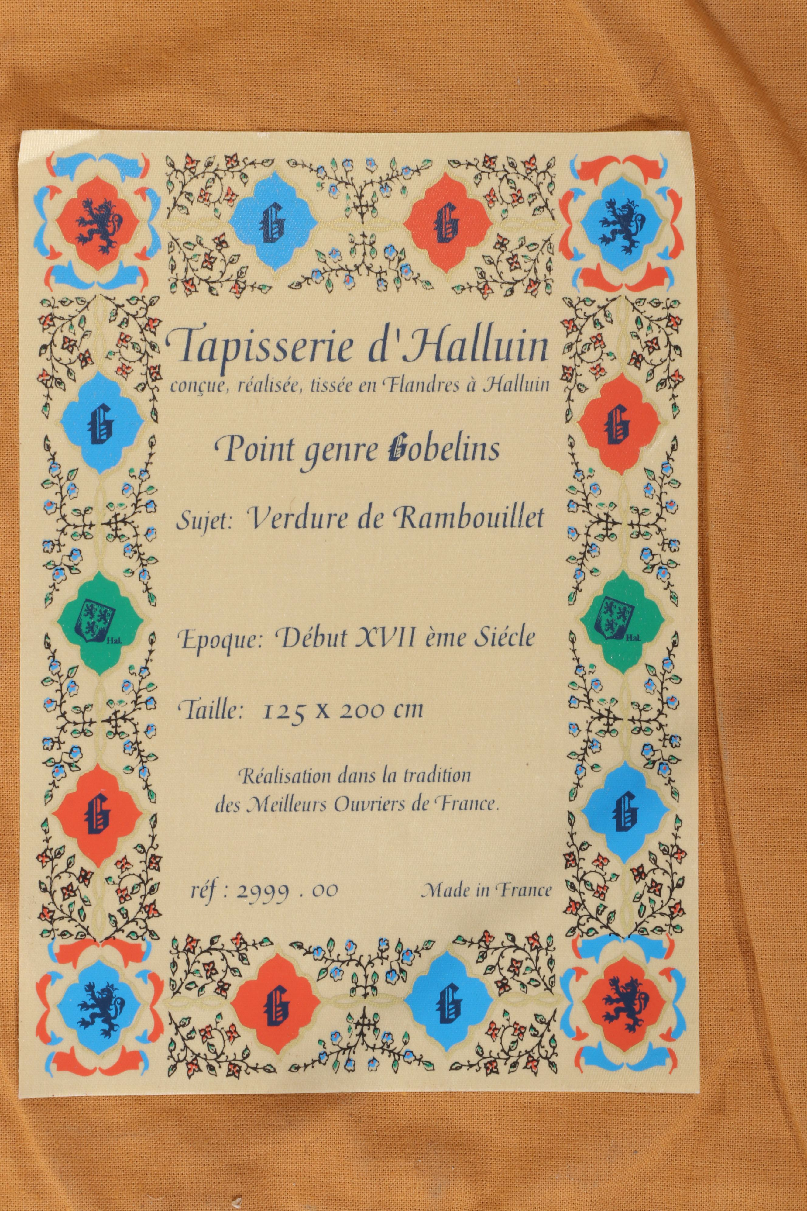 Machine Woven French Tapisserie d'Halluin "Verdure de Rambouillet" Tapestry