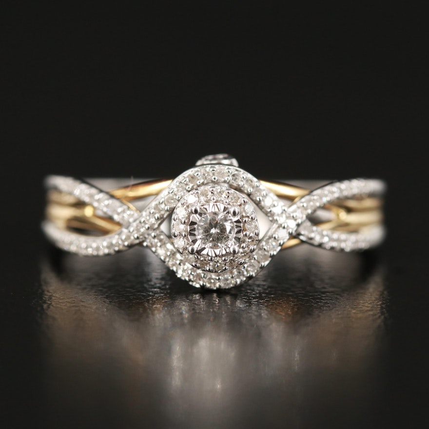Hallmark Sterling Diamond and Amethyst Ring