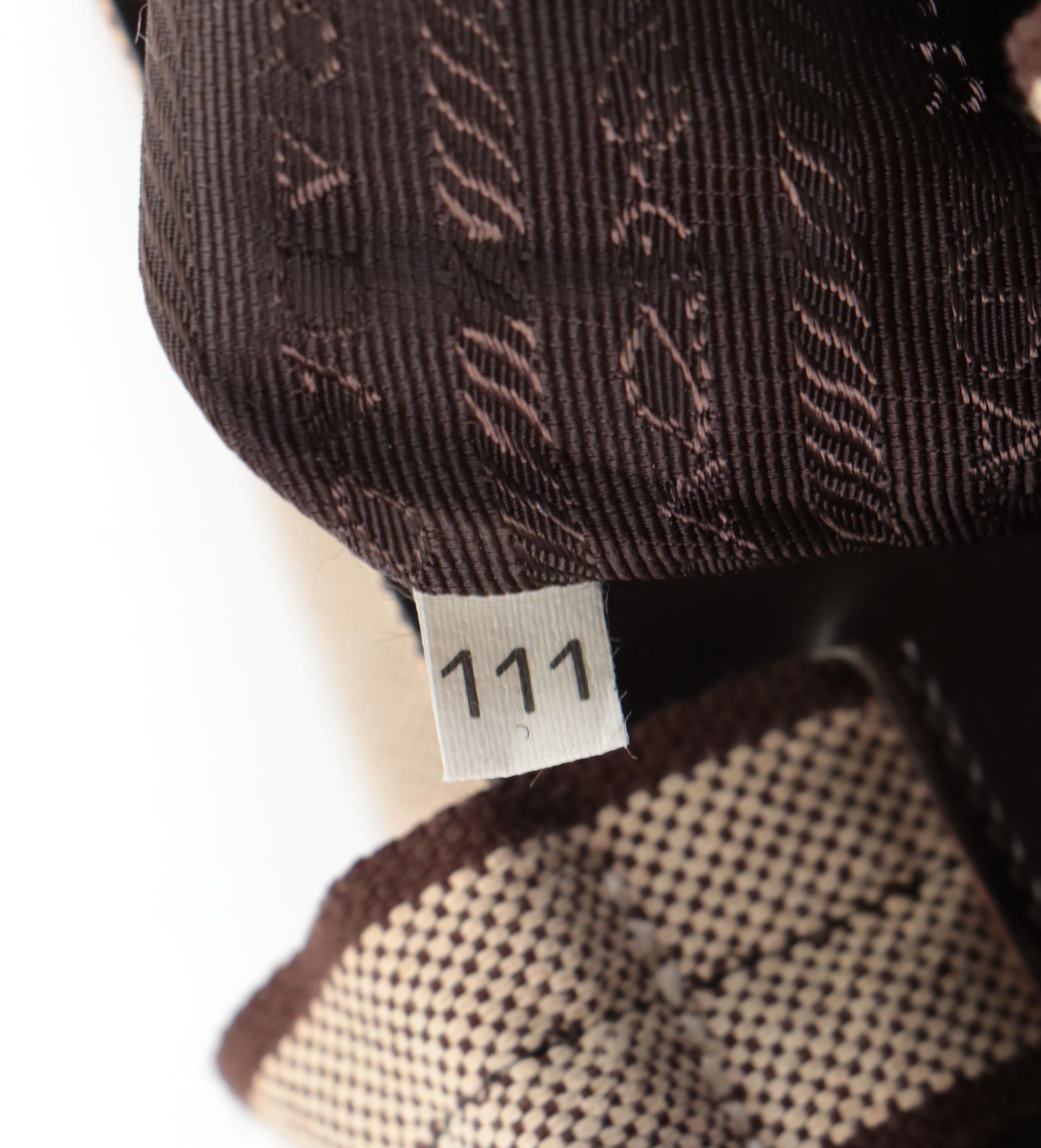 Prada Small Handbag in Bicolor Natural and Dark Brown Canapa Canvas