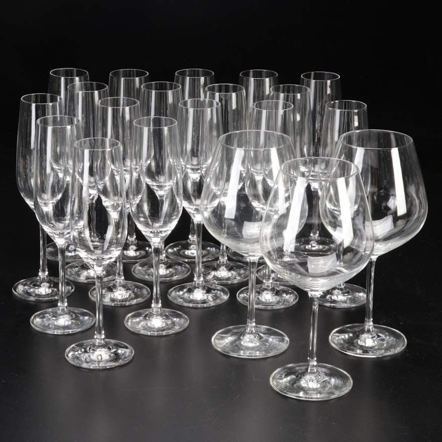 Schott Zwiesel "Forte" Crystal Burgundy Wine Glasses and Champagne Flutes