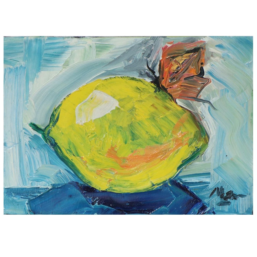 Claire McElveen Oil Painting "Lemon & Butterfly," 2021
