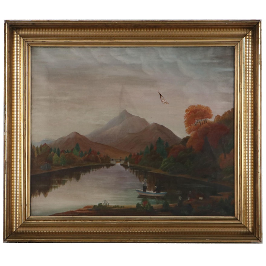 Landscape Oil Painting, 19th Century