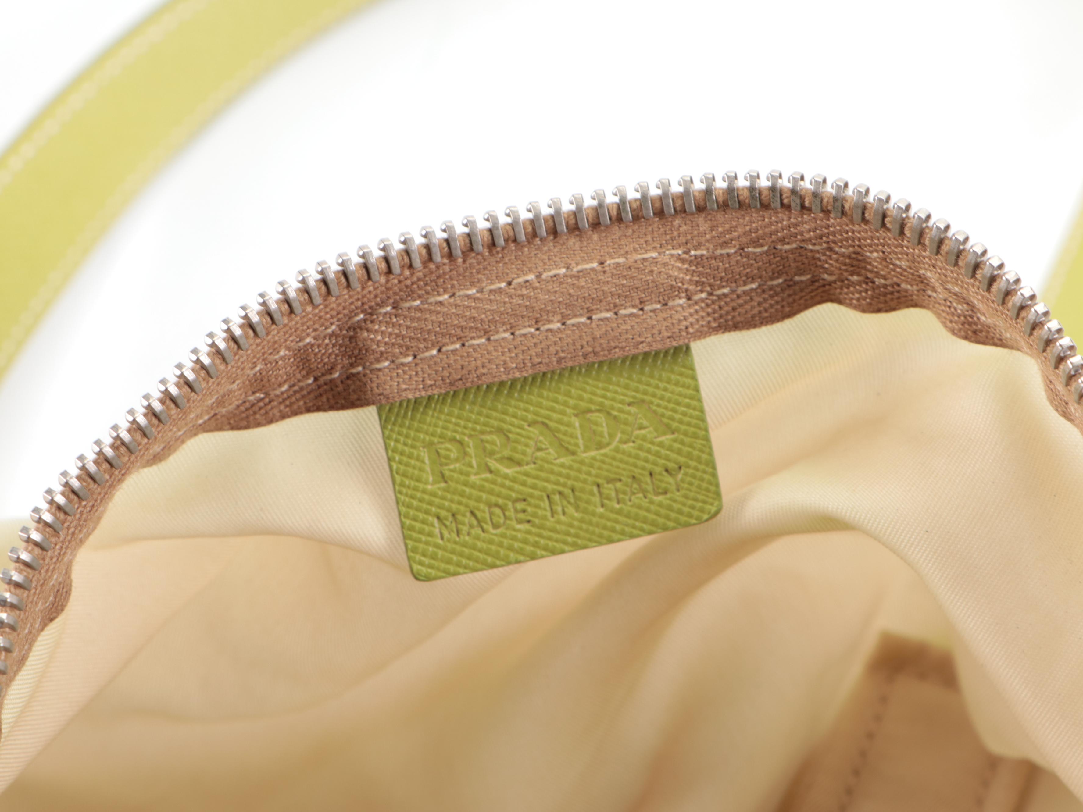 Prada Small Duffel Bag in Nylon Tessuto & Light Green Saffiano Leather