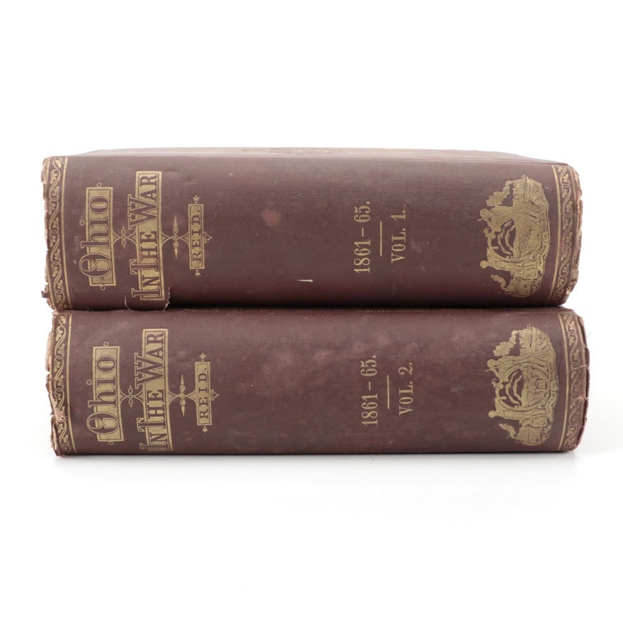 First Edition "Ohio in the War" Two-Volume Set by Whitelaw Reid, 1868