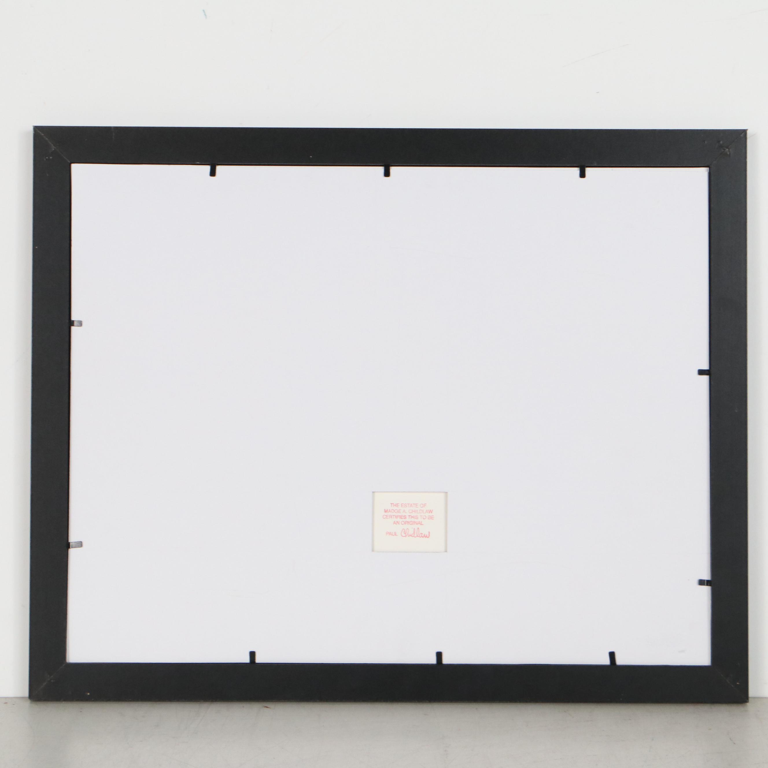 Paul Chidlaw Abstract Mixed Media Painting