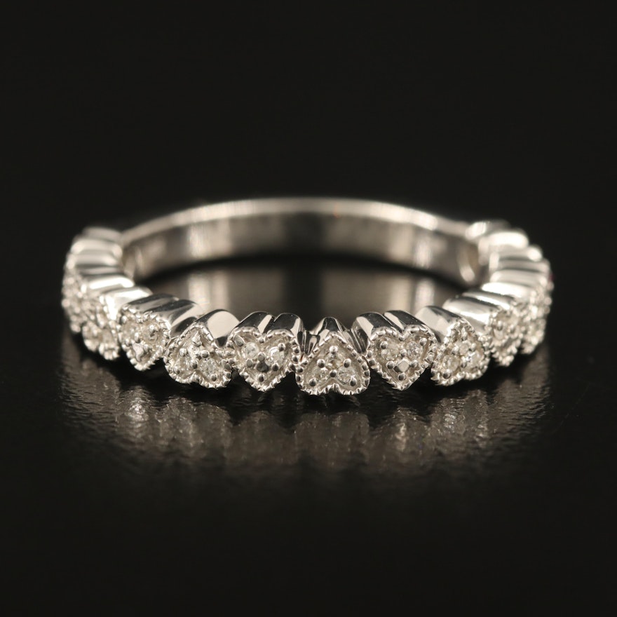 Sterling Diamond Heart Band