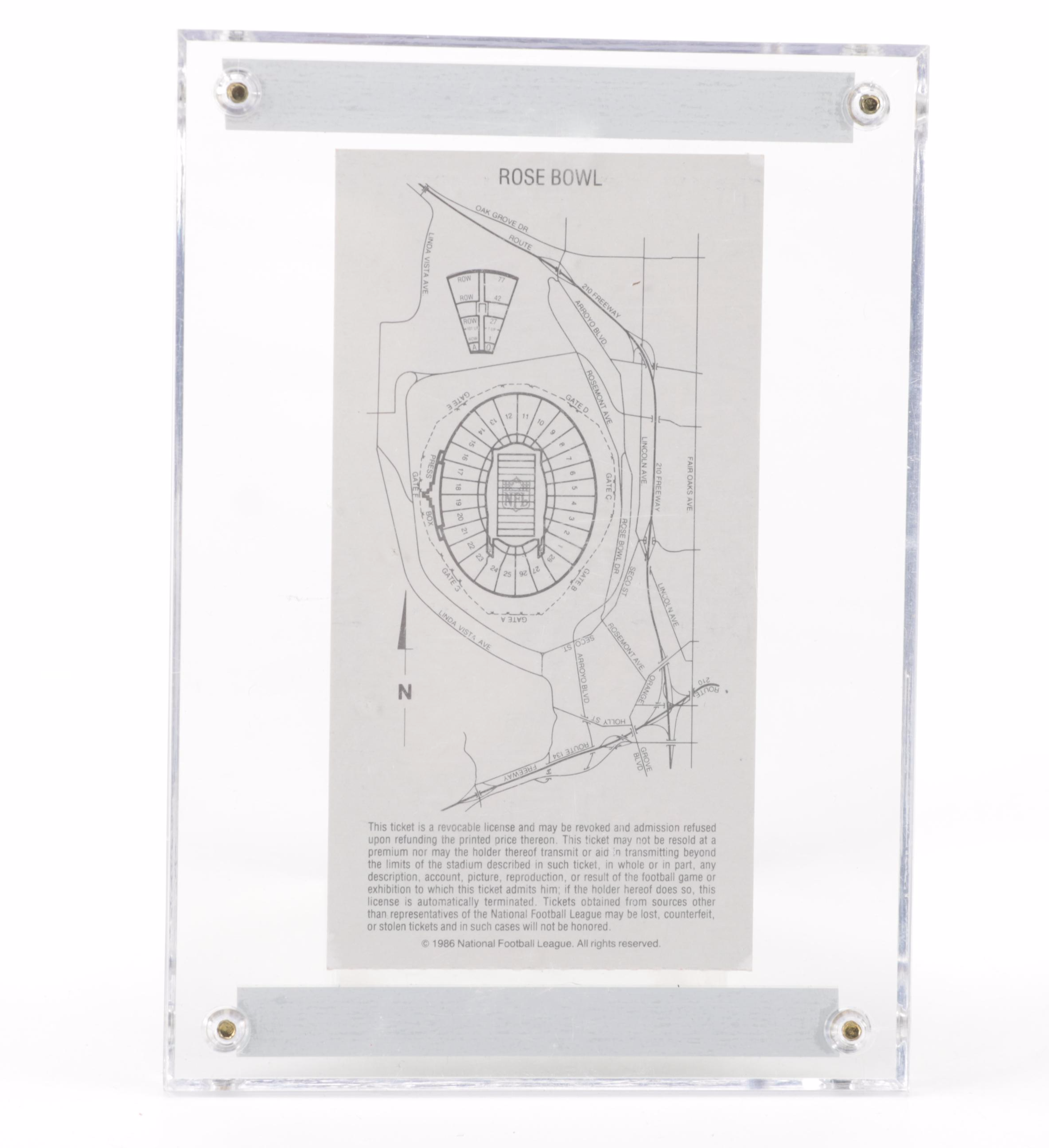 1987 and 1988 NFL Super Bowl Game Football Ticket Stubs