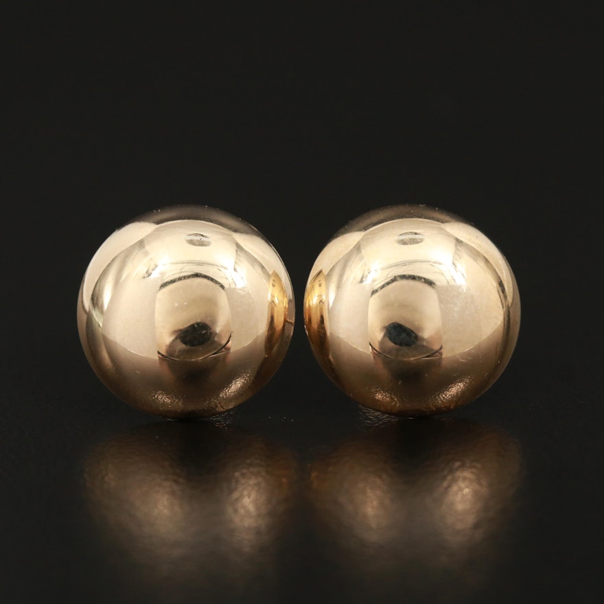 14K Domed Stud Earrings