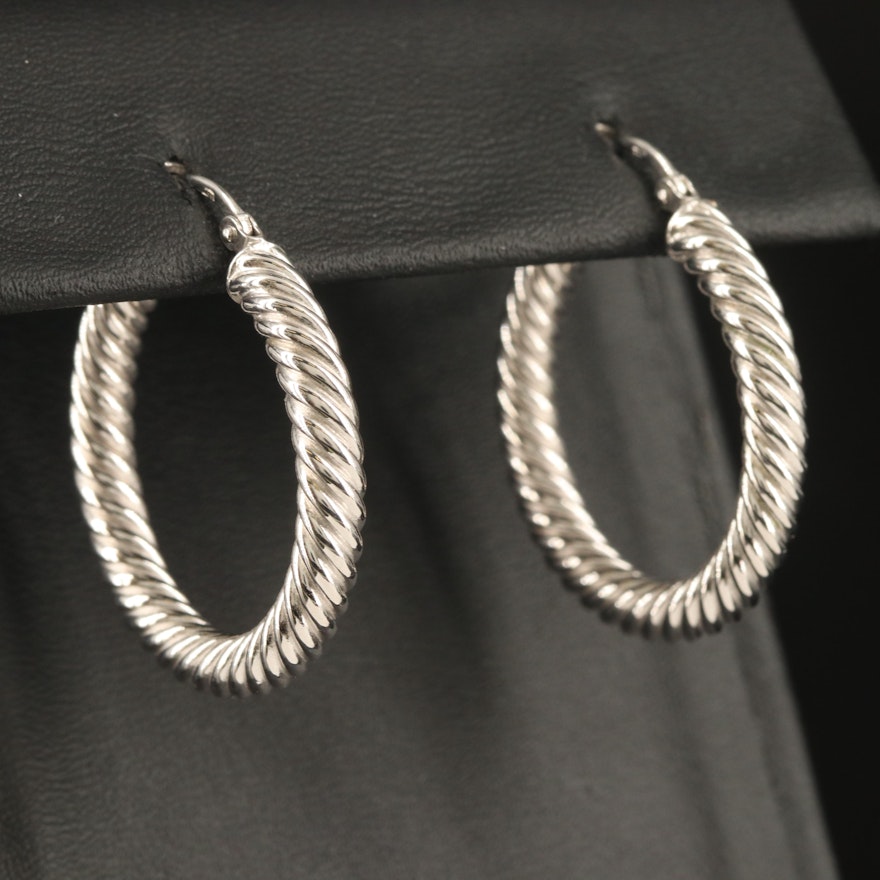 14K Twisted Hoop Earrings
