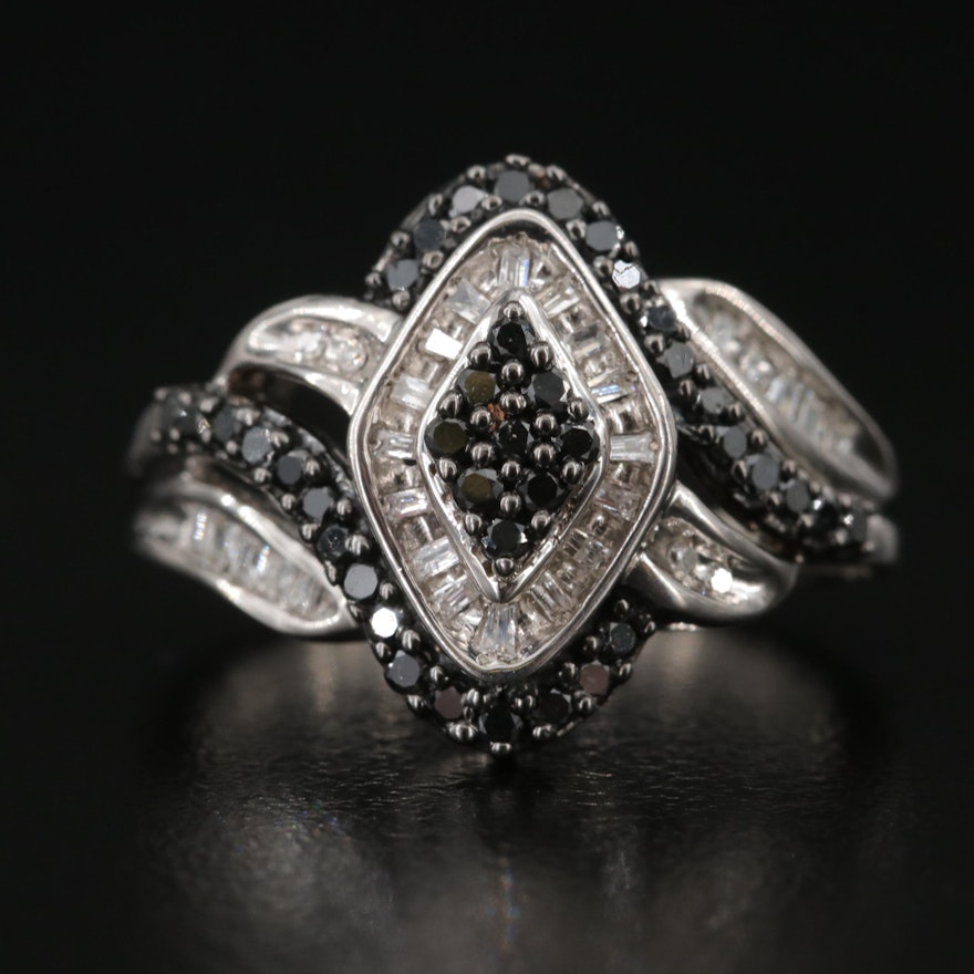 Sterling 0.51 CTW Diamond Cluster Ring