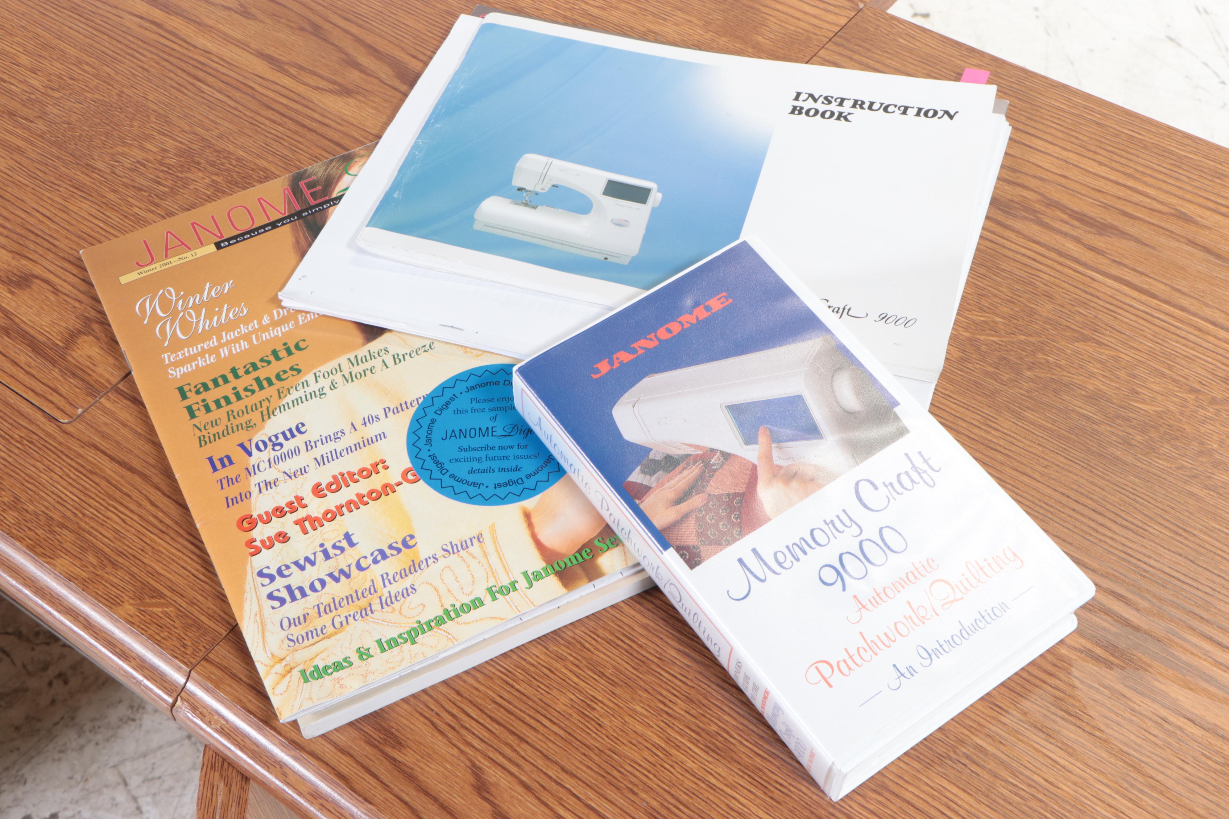 Janome Memory Craft 9000 Sewing Machine with Oak Grained Laminate Work Station