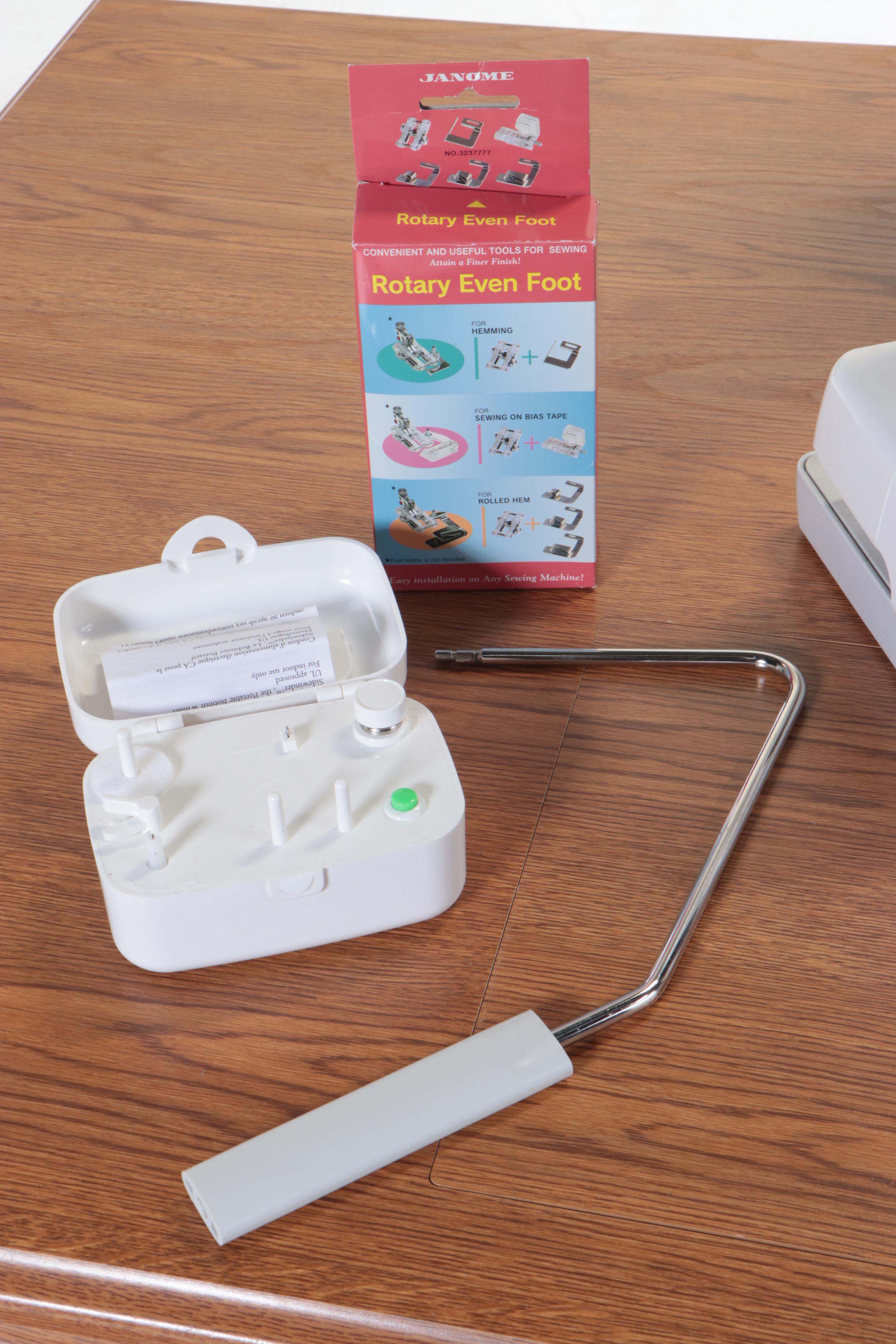 Janome Memory Craft 9000 Sewing Machine with Oak Grained Laminate Work Station