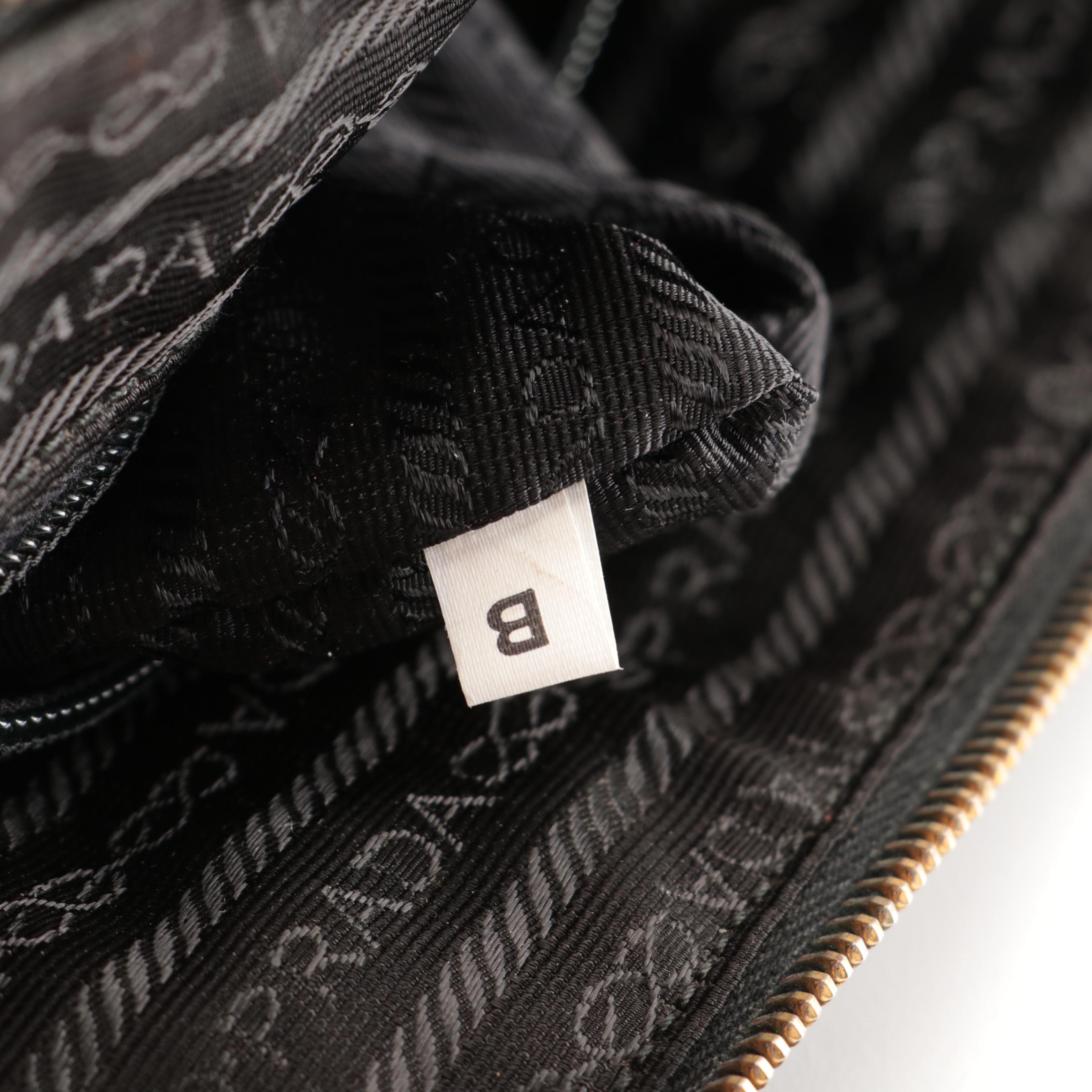 Prada Small Shoulder Bag in Black Nylon Tessuto and Black Leather