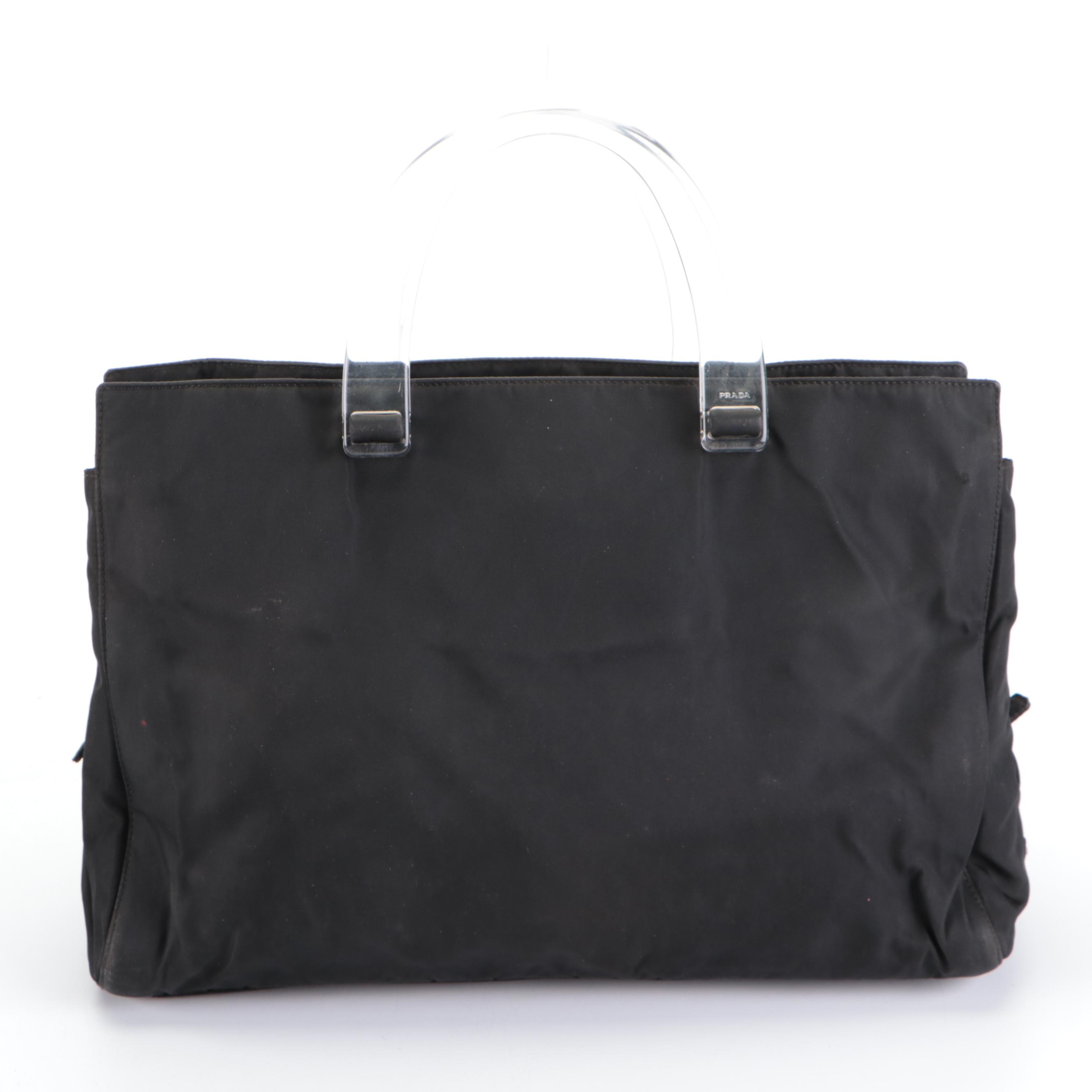 Prada Small Workbag Tote in Black Nylon Tessuto with Composite Handles