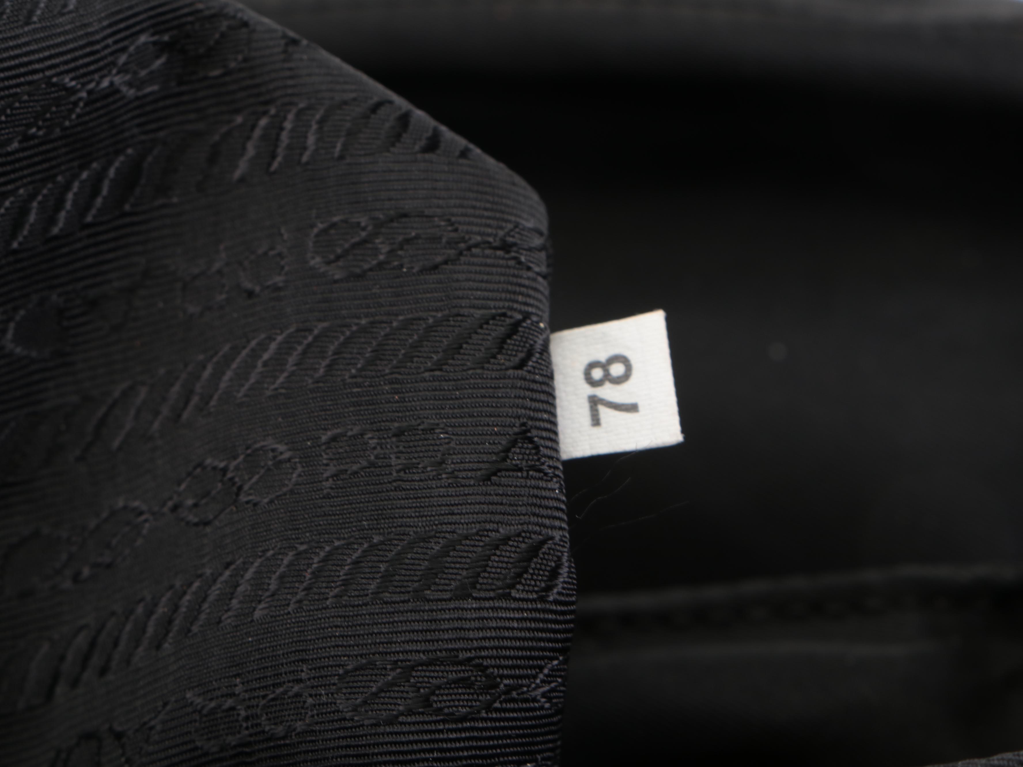 Prada Small Shoulder Bag in Black Nylon Tessuto with Hinged Composite Handle