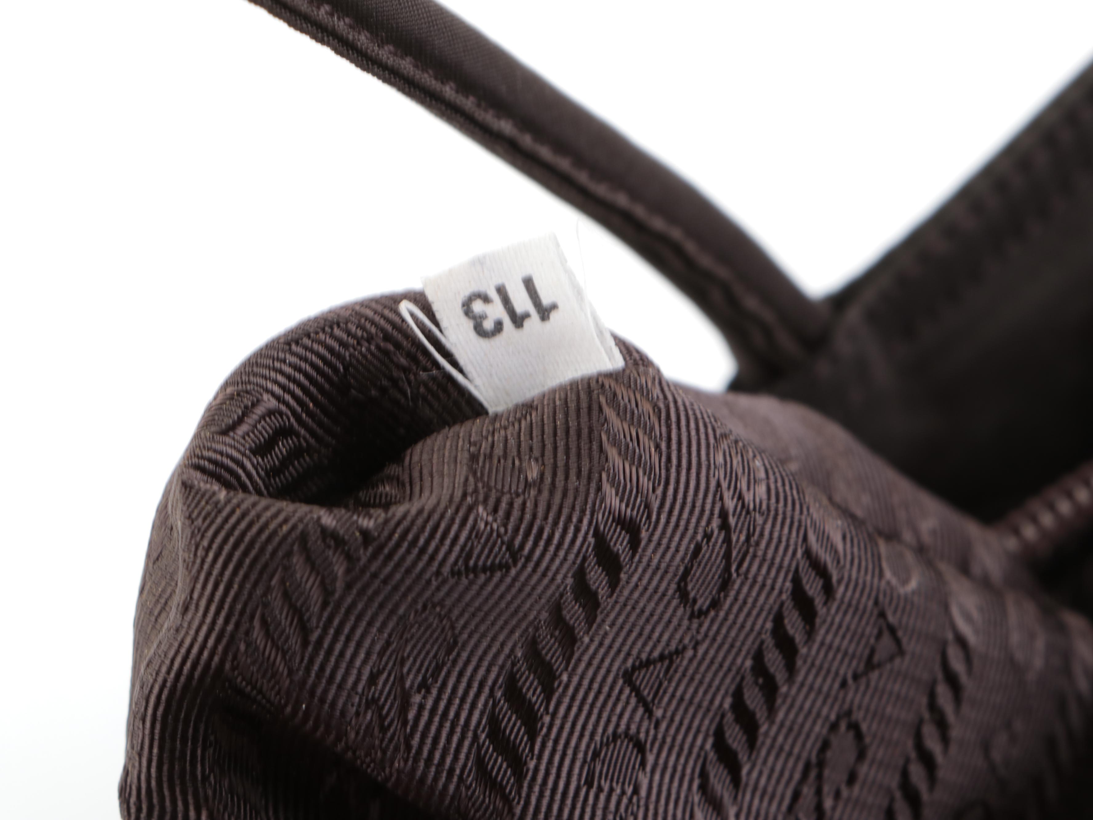 Prada Small Tote Bag in Dark Green Nylon Tessuto