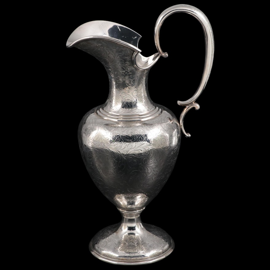 Large Bailey, Banks & Biddle Co. Chased Sterling Silver Ewer, Early 20th C.