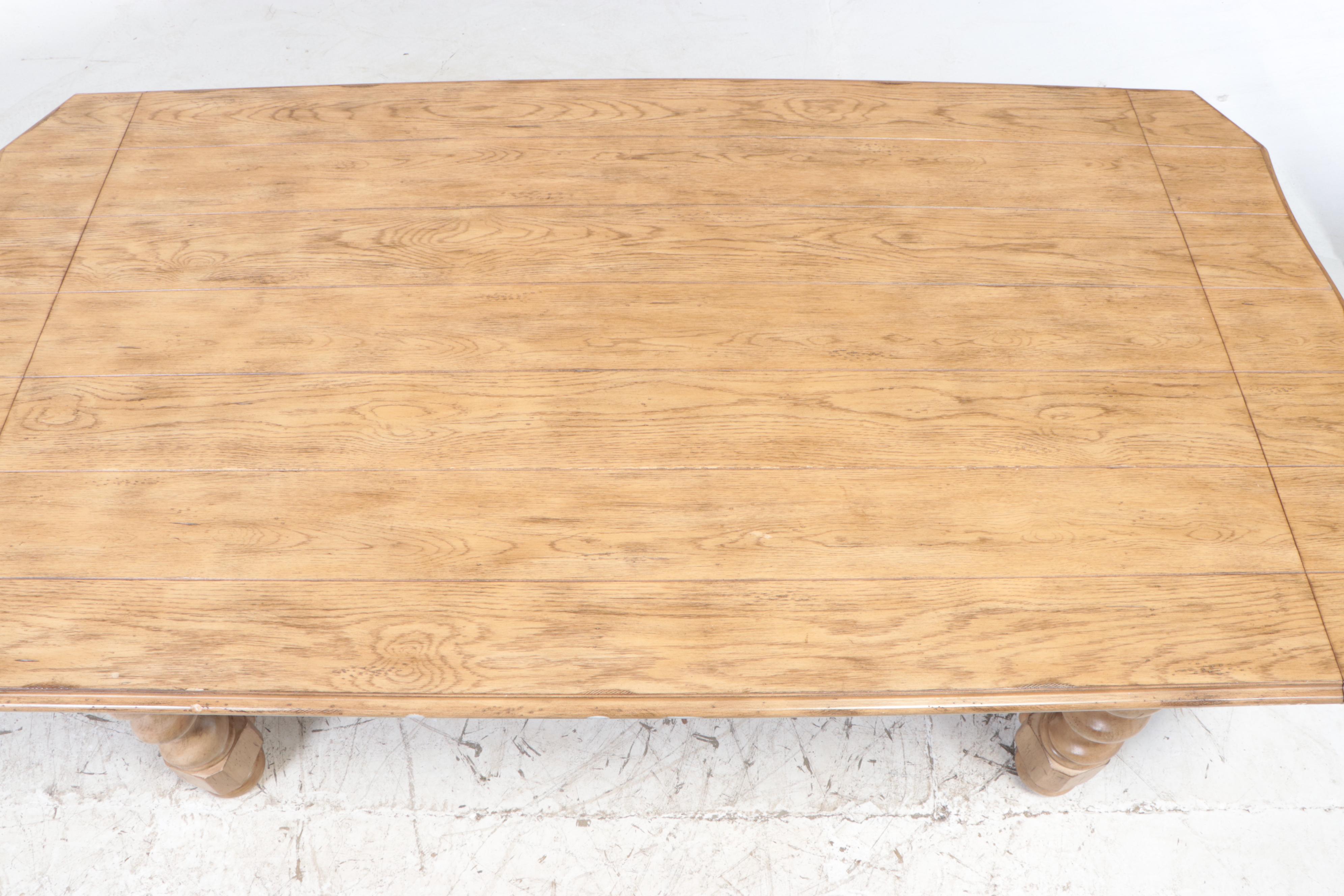 Bernhardt Beige Pickled Oak Dining Table